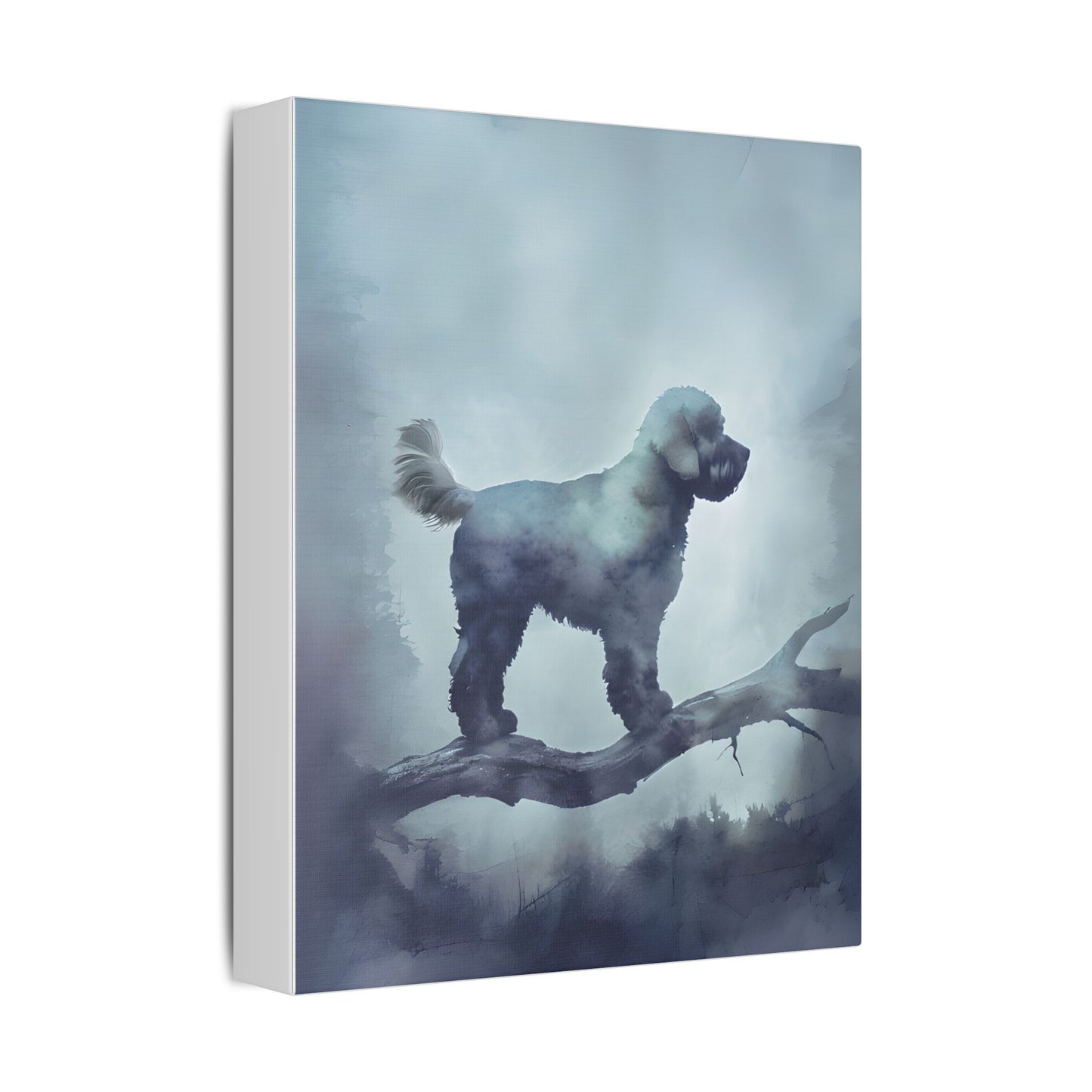 Elegant Dog Silhouette Canvas Art, Pet Lover Wall Decor, Home Decoration, Dog Owner Gift, Unique Animal Art, Gallery Wrap Print