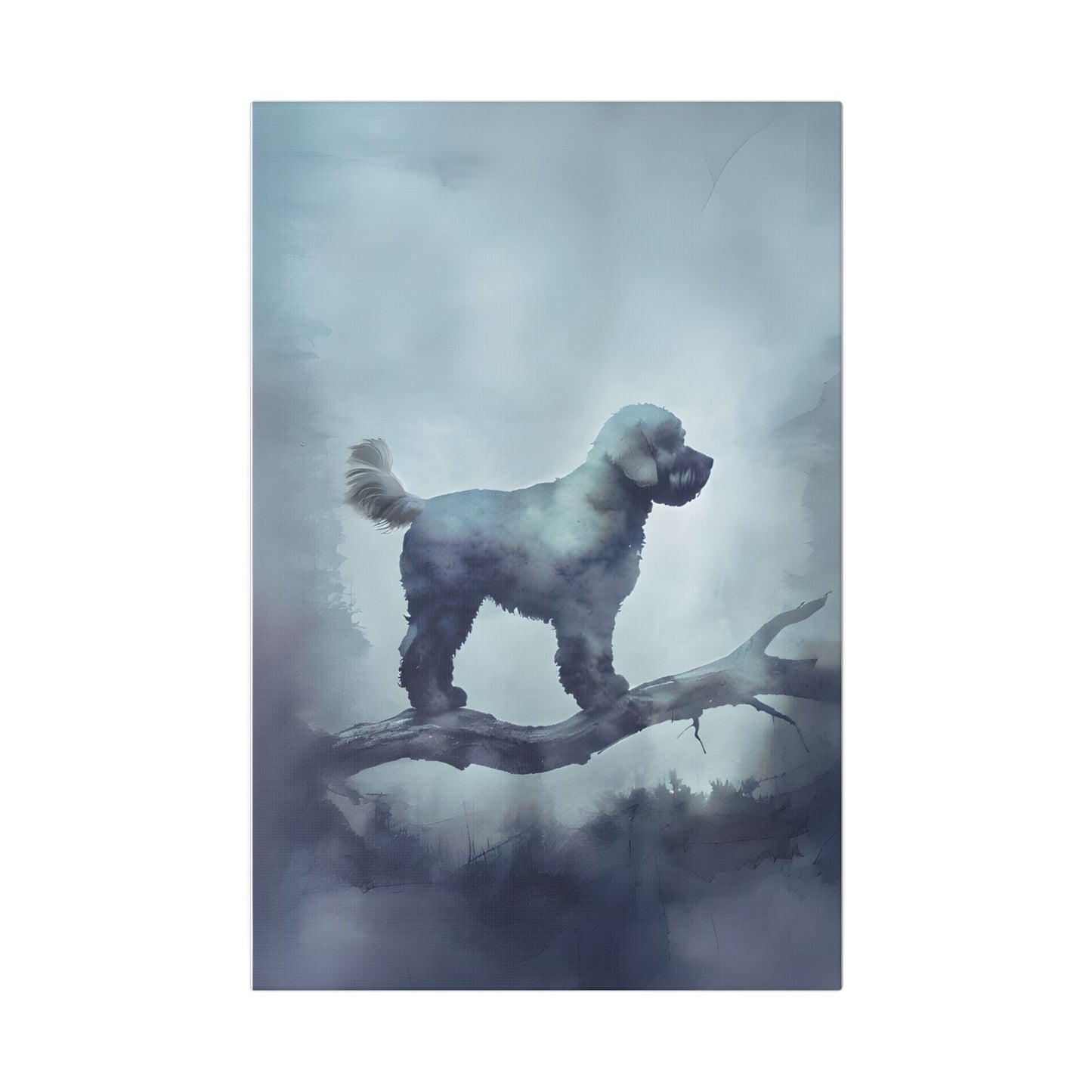 Elegant Dog Silhouette Canvas Art, Pet Lover Wall Decor, Home Decoration, Dog Owner Gift, Unique Animal Art, Gallery Wrap Print