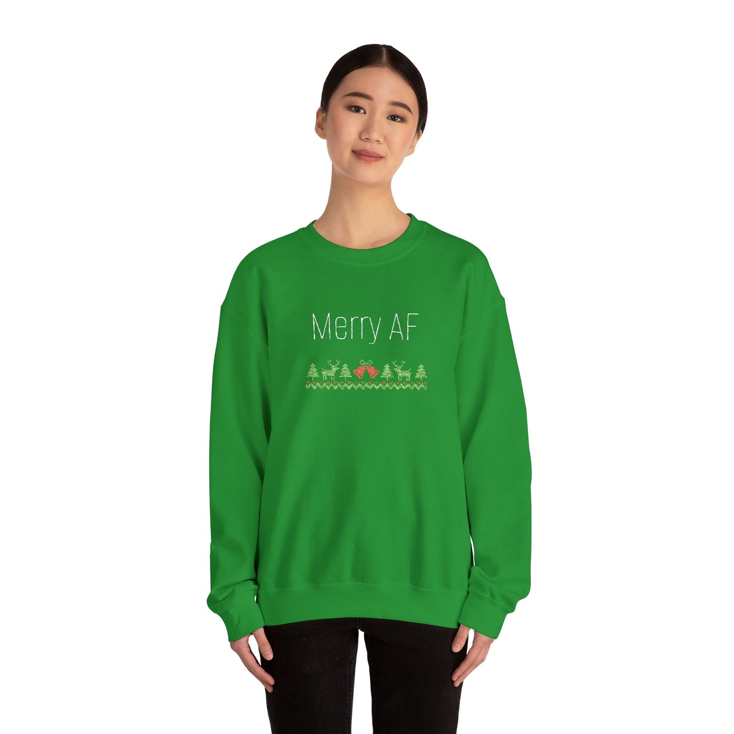 Merry AF Ugly Sweater, Holiday Apparel, Funny Christmas Gift, Unisex Sweatshirt