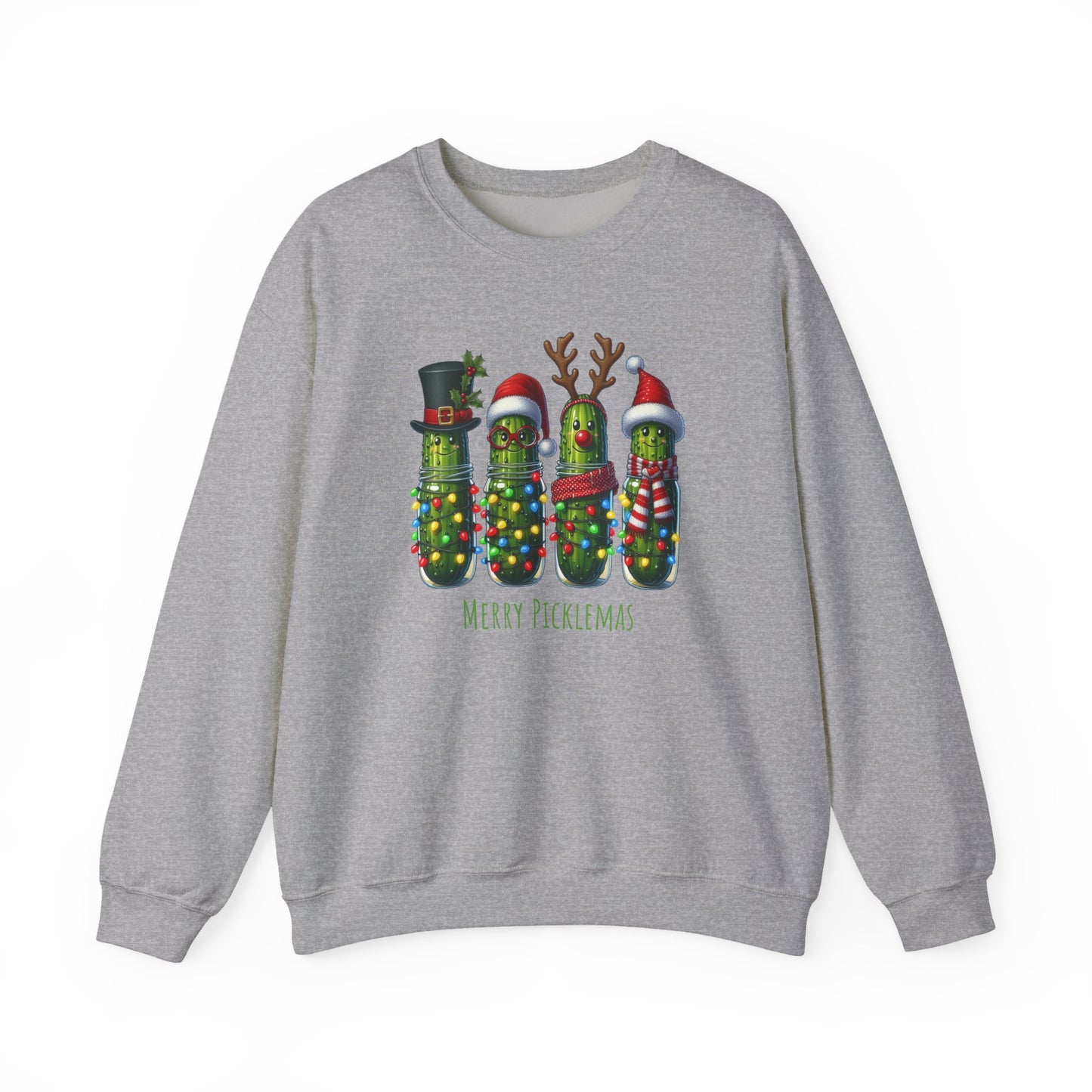 Pickle-Themed Sweatshirt: Merry Picklemas Crewneck for Holiday Cheer, Funny Gift for Pickle Lovers, Christmas Apparel