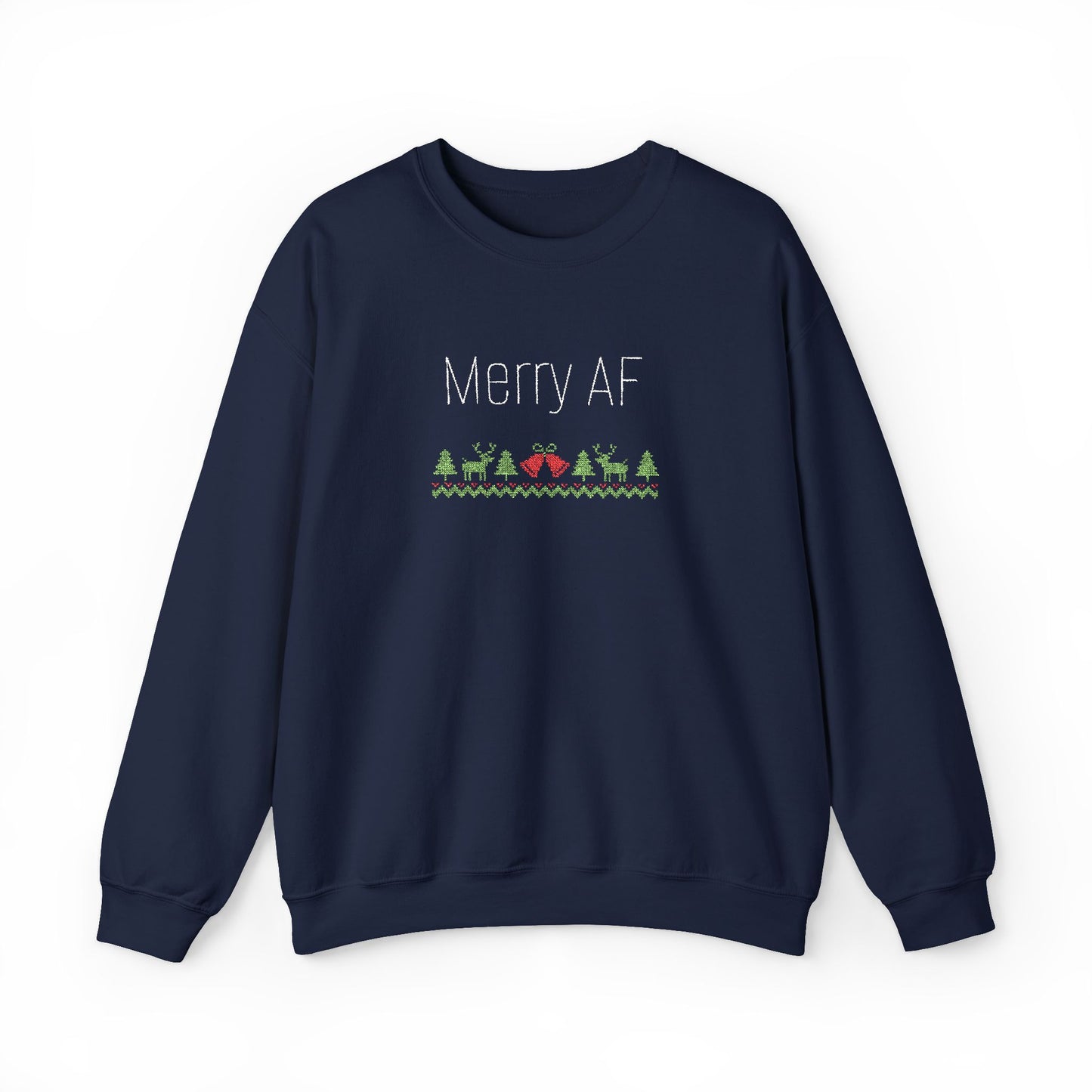 Merry AF Ugly Sweater, Holiday Apparel, Funny Christmas Gift, Unisex Sweatshirt