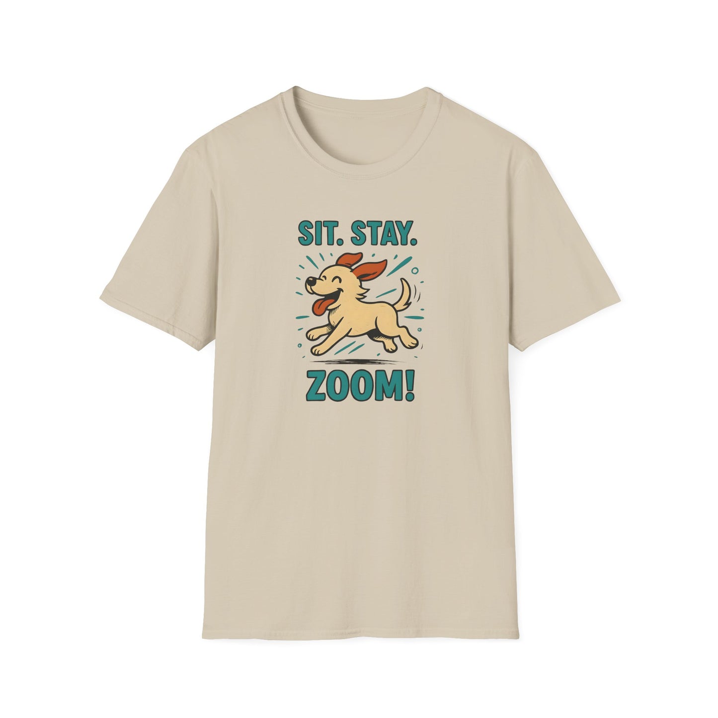 Sit. Stay. Zoom. Playful Doodle Dog Lover T-Shirt, Pet Gift, Funny Tee for Dog Owners, Gift for Moms