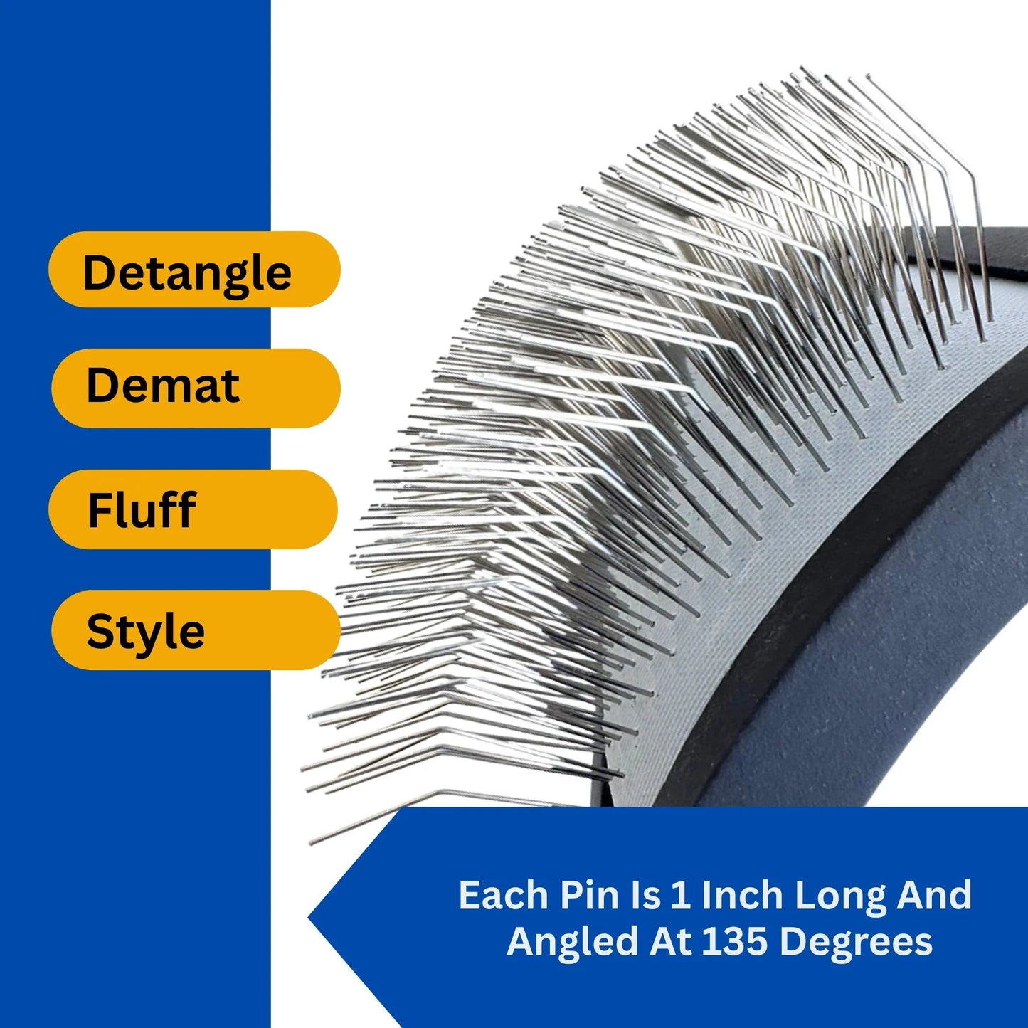 The Miracle Brands Wooden Handle Pet Slicker Brush – Black, Long Pin Grooming Brush