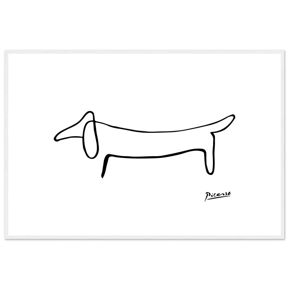 Picasso Dachshund Dog Line Art Poster
