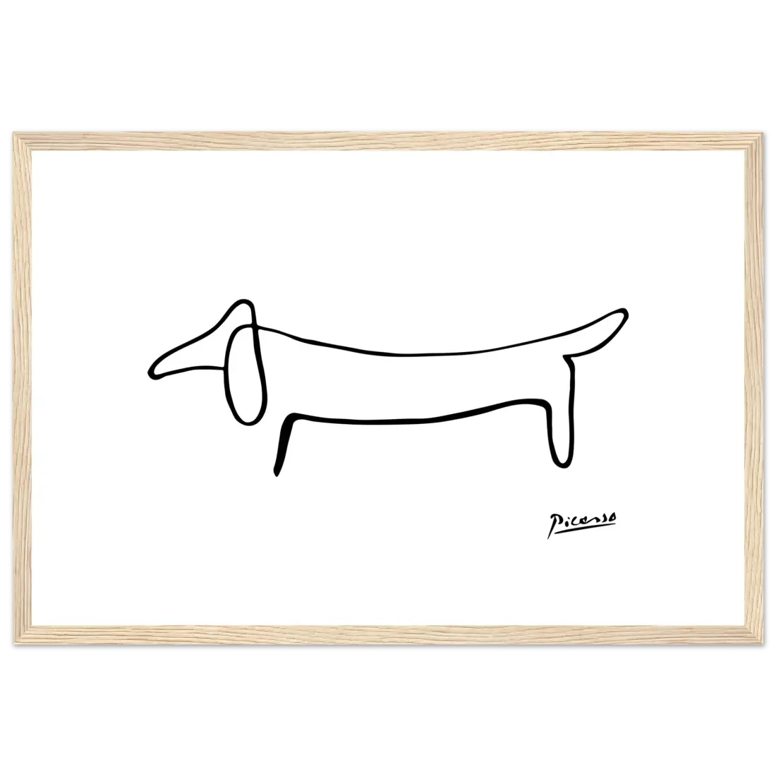 Picasso Dachshund Dog Line Art Poster