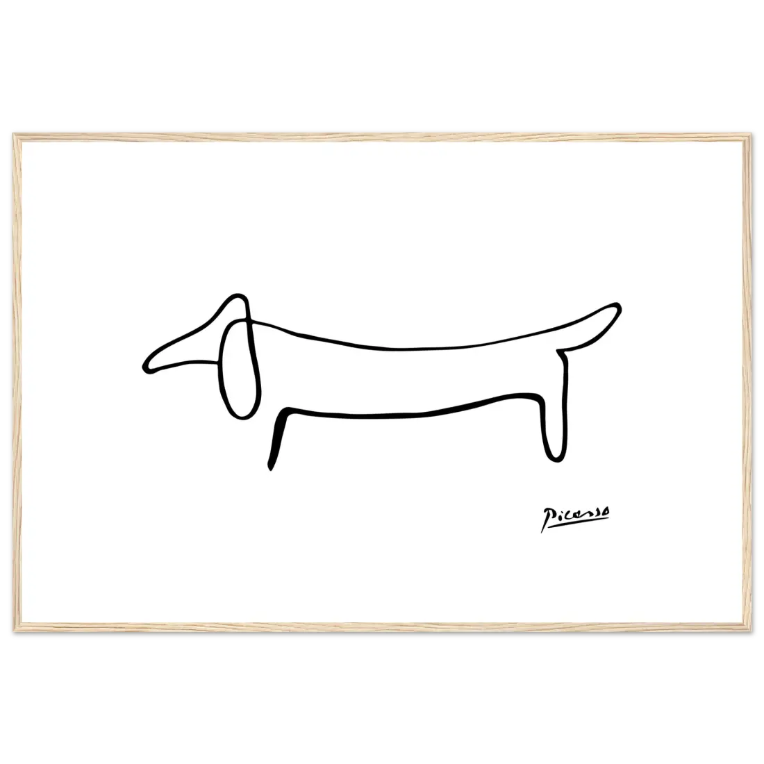 Picasso Dachshund Dog Line Art Poster