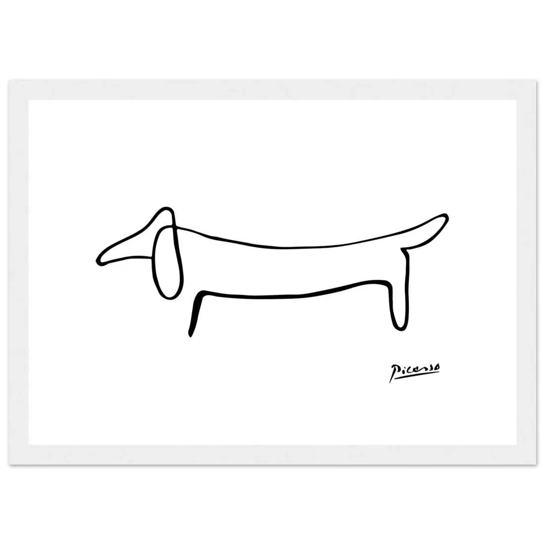 Picasso Dachshund Dog Line Art Poster