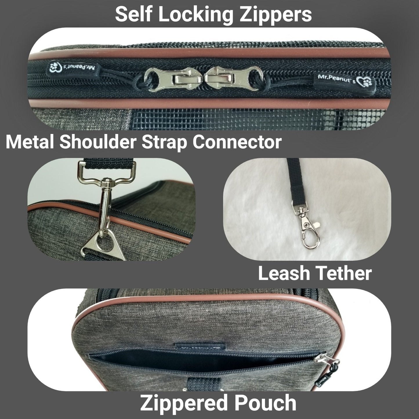 Mr. Peanut's Rhodium Series Mini Size Soft Sided Pet Carrier - Note Sizing in Description