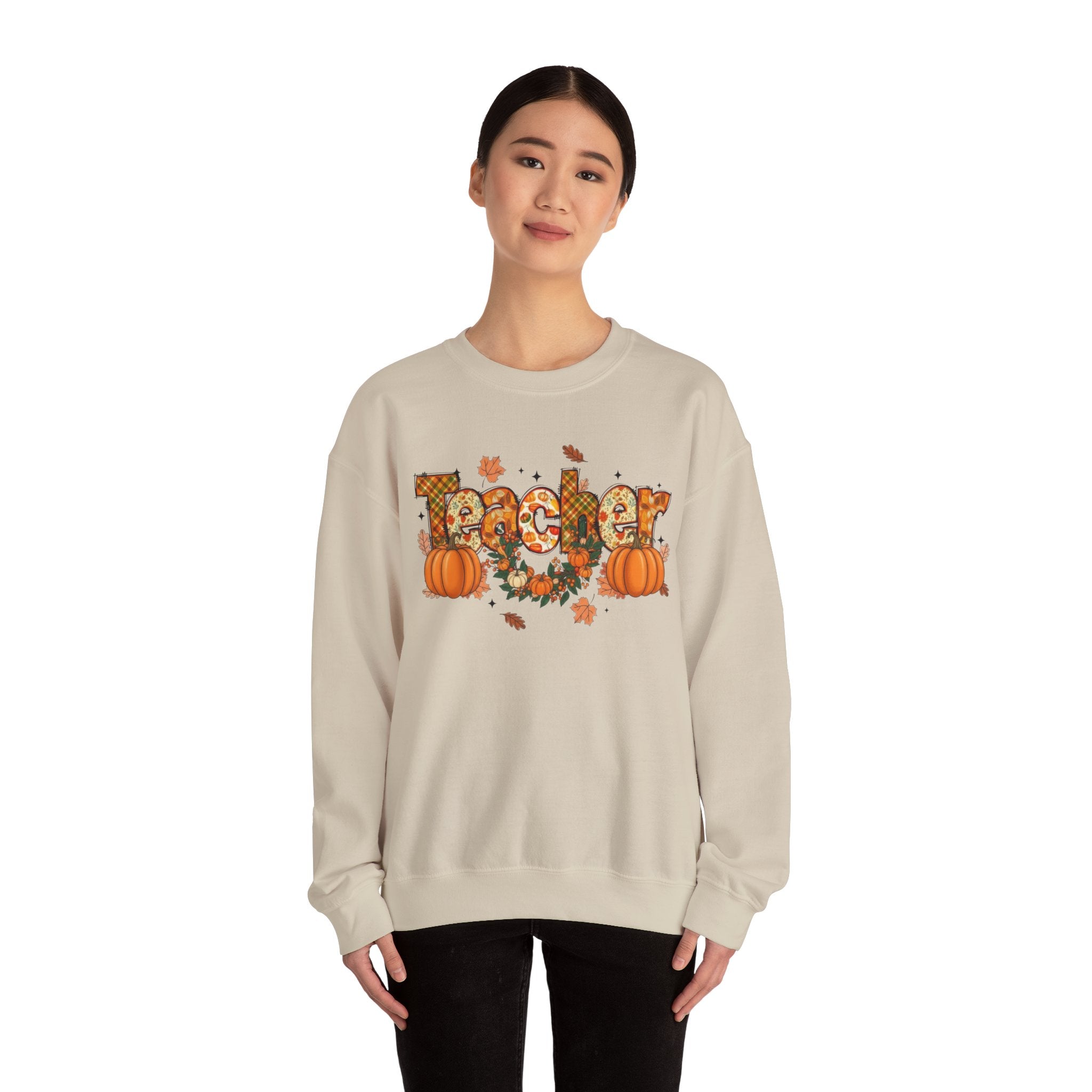 Festive Teacher Sweatshirt, Cozy Fall Apparel, Thanksgiving Gift, Pumpkin Sweater, Autumn Fashion, Teacher Appreciation