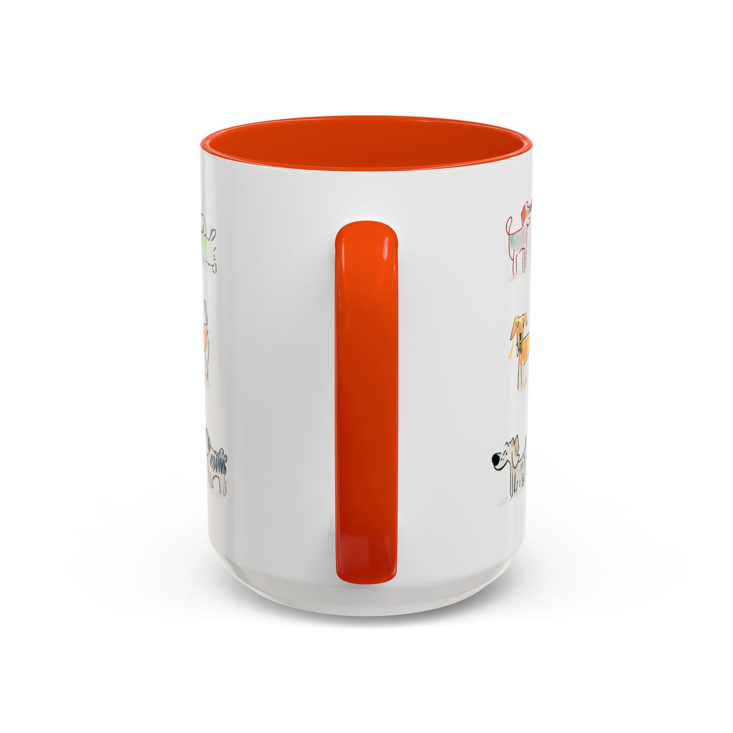 Colorful Doodle Dog-Themed Mugs, Cute Animal Mug, Pet Lover Gift, Coffee Cup, Dog Parent Present
