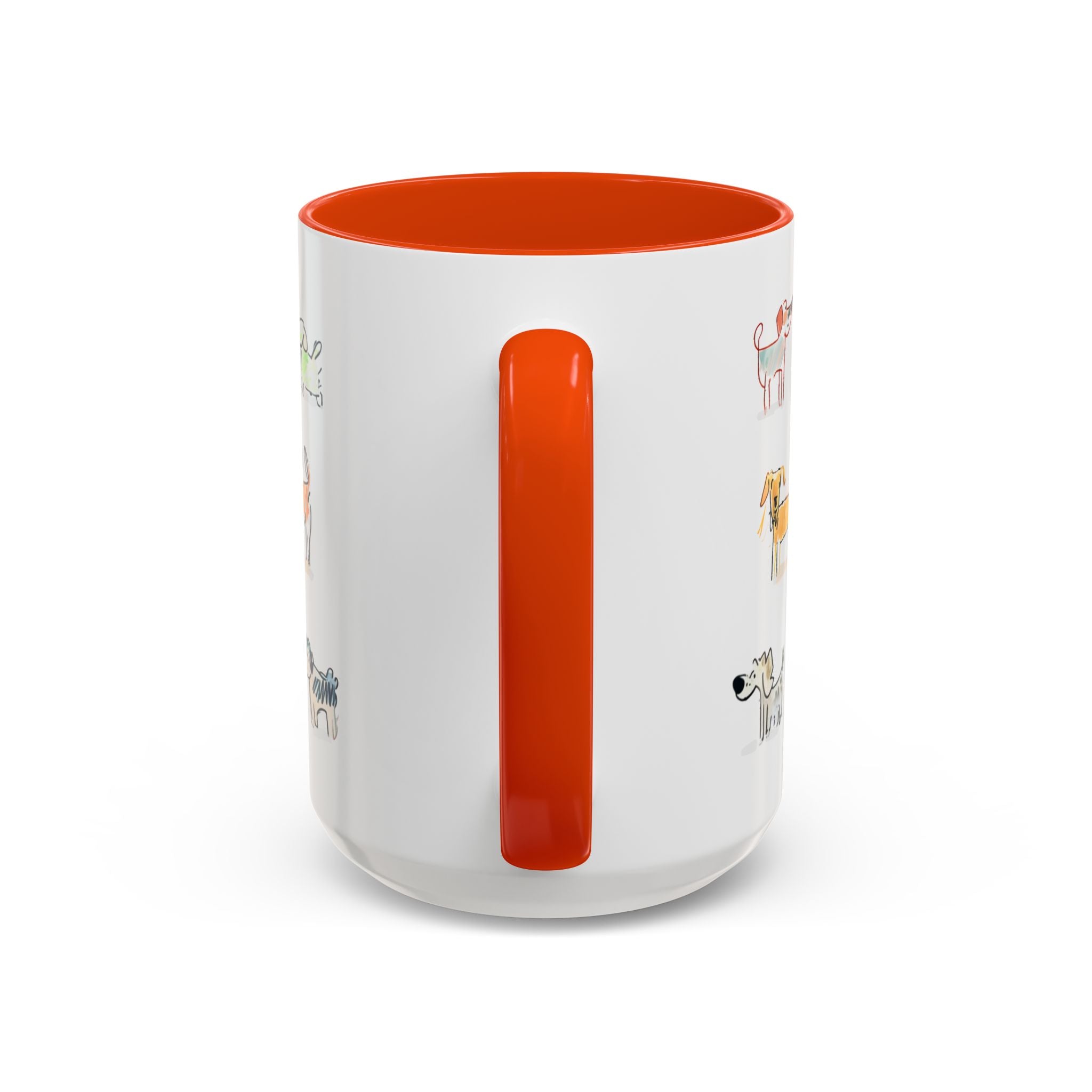 Colorful Doodle Dog-Themed Mugs, Cute Animal Mug, Pet Lover Gift, Coffee Cup, Dog Parent Present