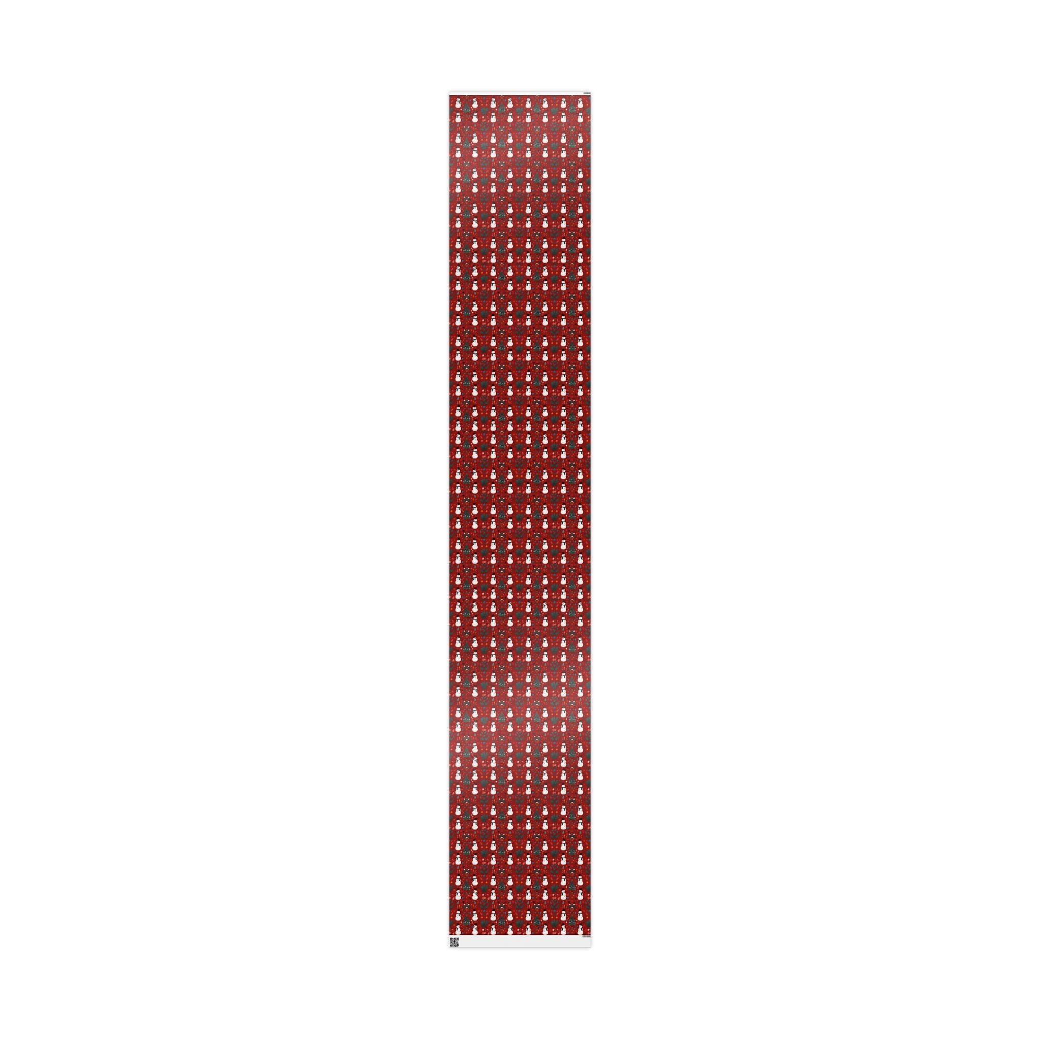 Festive Christmas Wrapping Paper with Snowman Art