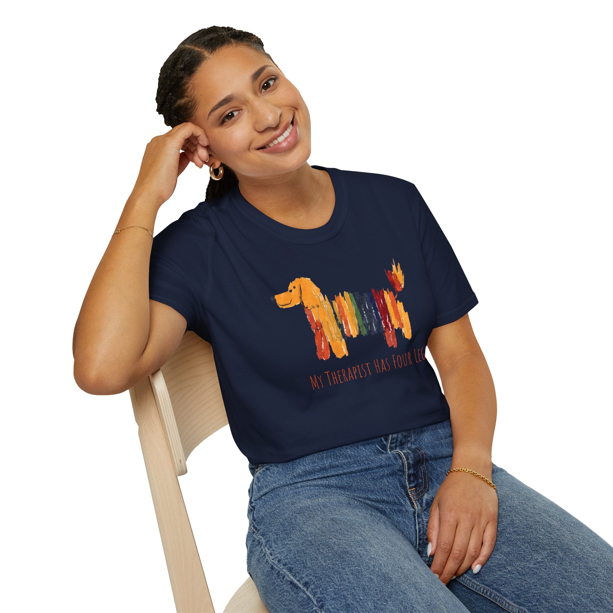 My Therapist Has Four Legs, Dog Therapy Unisex T-Shirt, Gift for Dog Lovers, Pet Therapy Tee, Animal Lover Apparel, Cute Dog Shirt