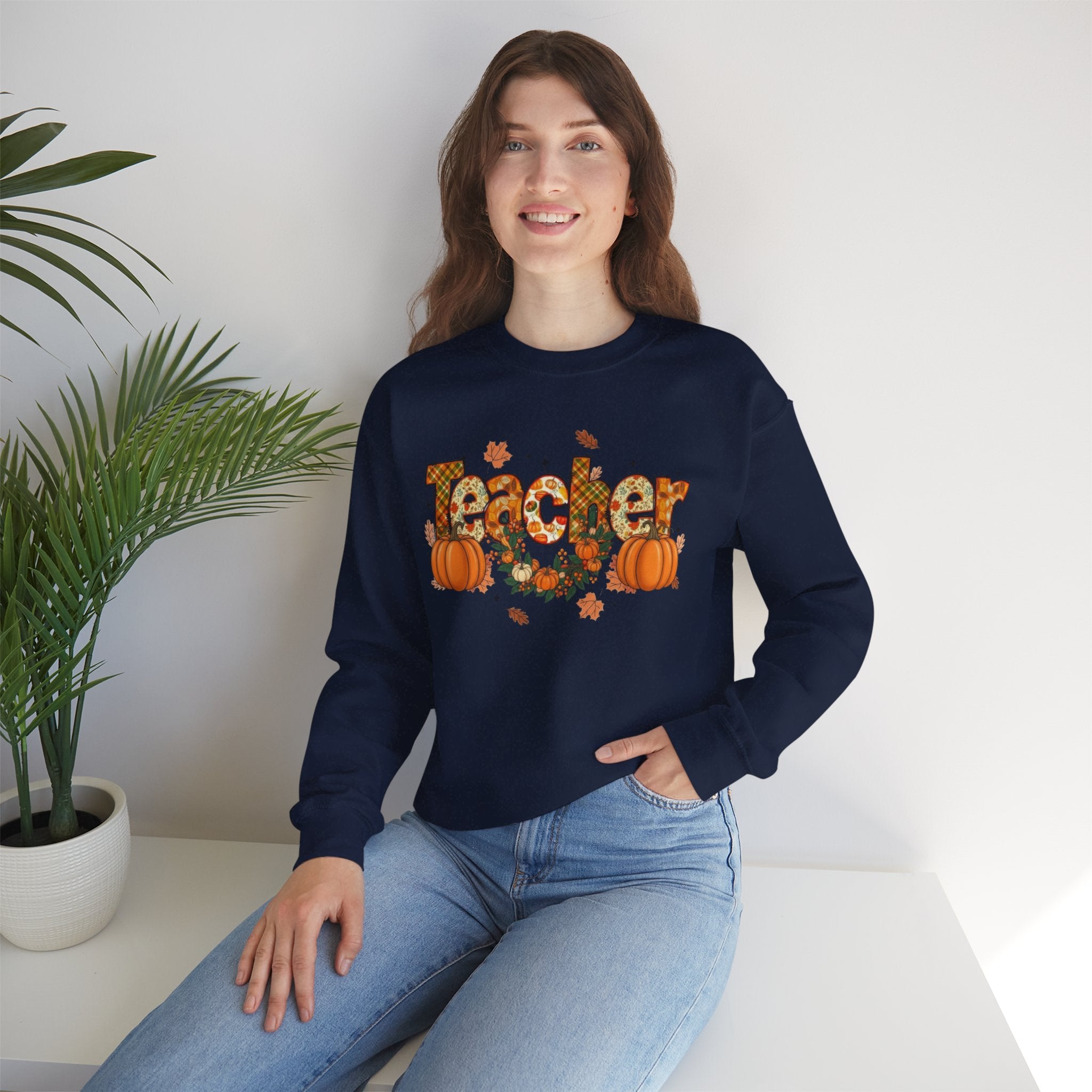 Festive Teacher Sweatshirt, Cozy Fall Apparel, Thanksgiving Gift, Pumpkin Sweater, Autumn Fashion, Teacher Appreciation