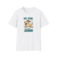 Sit. Stay. Zoom. Playful Doodle Dog Lover T-Shirt, Pet Gift, Funny Tee for Dog Owners, Gift for Moms