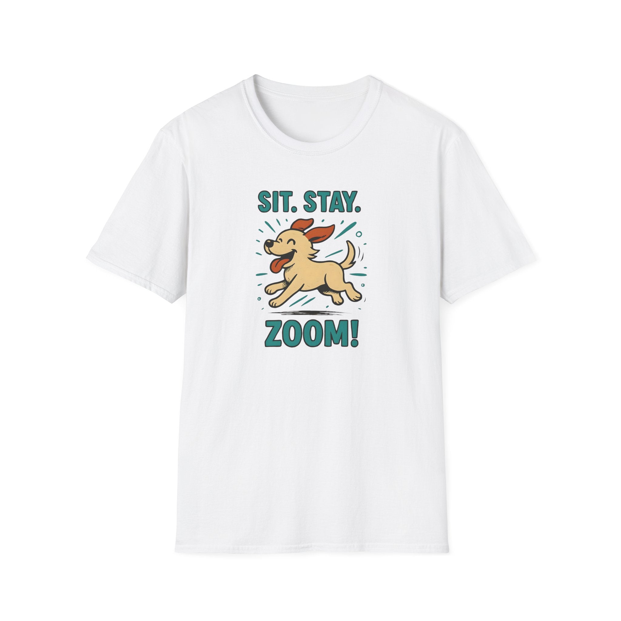 Sit. Stay. Zoom. Playful Doodle Dog Lover T-Shirt, Pet Gift, Funny Tee for Dog Owners, Gift for Moms
