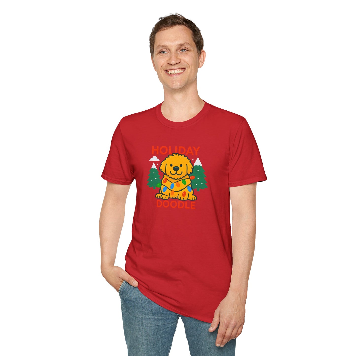 Holiday Doodle. Festive Dog Lover T-Shirt, Cute Pet Shirt, Holiday Gift, Unisex Graphic Tee, Christmas Apparel, Winter Fashion