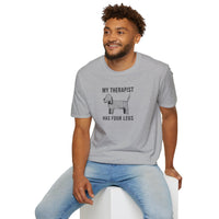 My Therapist Has Four Legs, Unisex Dog T-Shirt, Funny Animal Tee, Pet Lover Gift, Canine Support Shirt, Dog Mom Shirt