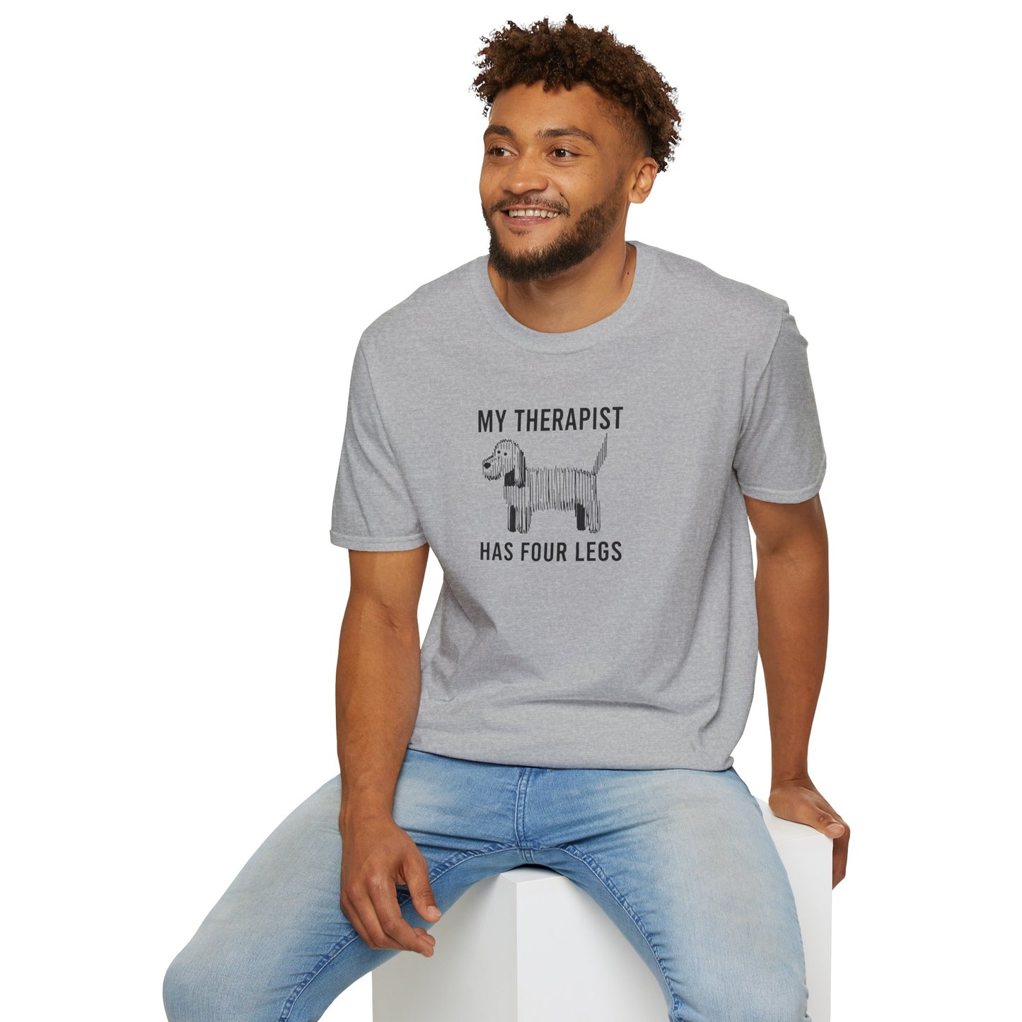 My Therapist Has Four Legs, Unisex Dog T-Shirt, Funny Animal Tee, Pet Lover Gift, Canine Support Shirt, Dog Mom Shirt