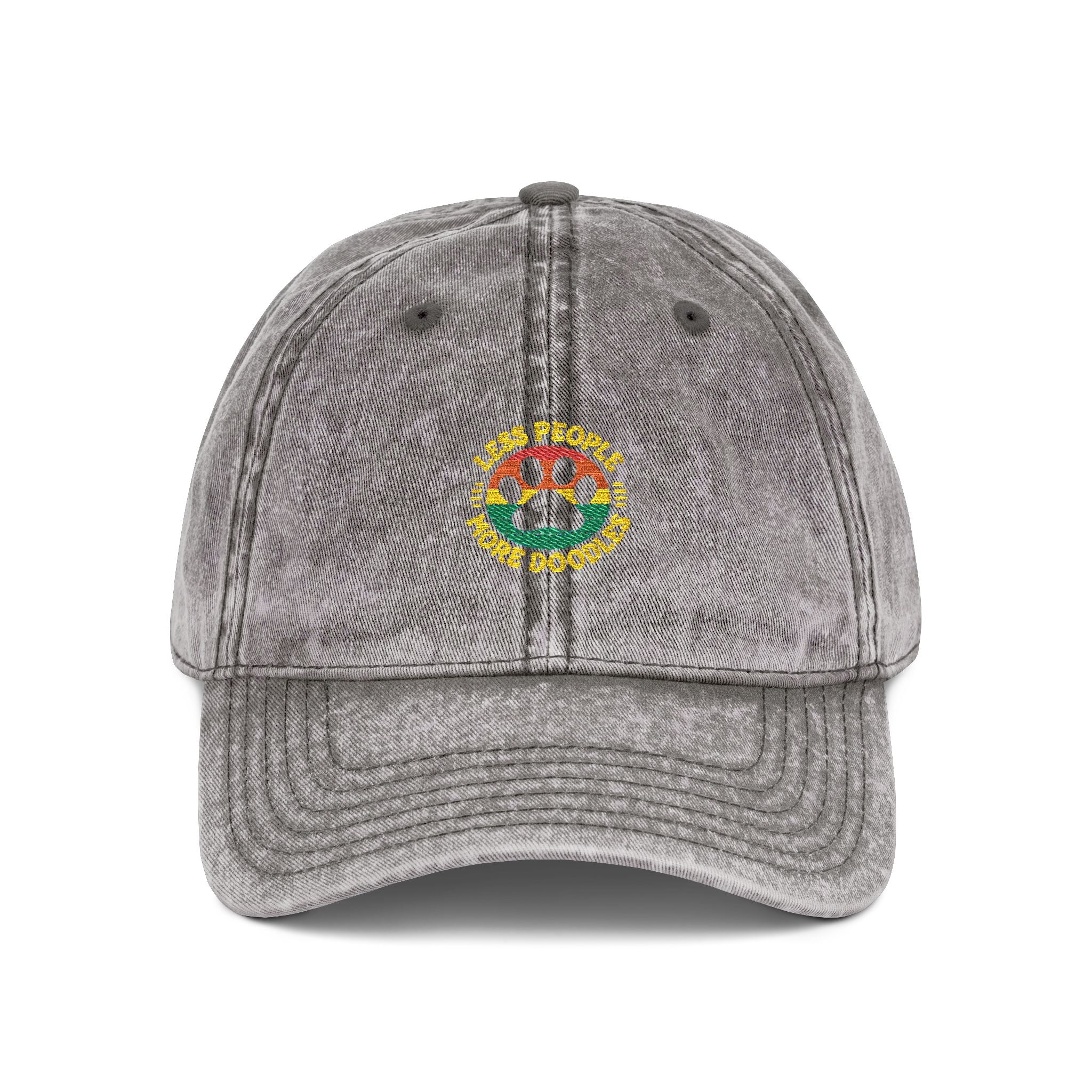 Vintage Embroidered Dog Cap, Less People - More Doodles, Casual Baseball Hat, Gift for Pet Lovers