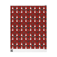 Festive Christmas Wrapping Paper with Snowman Art