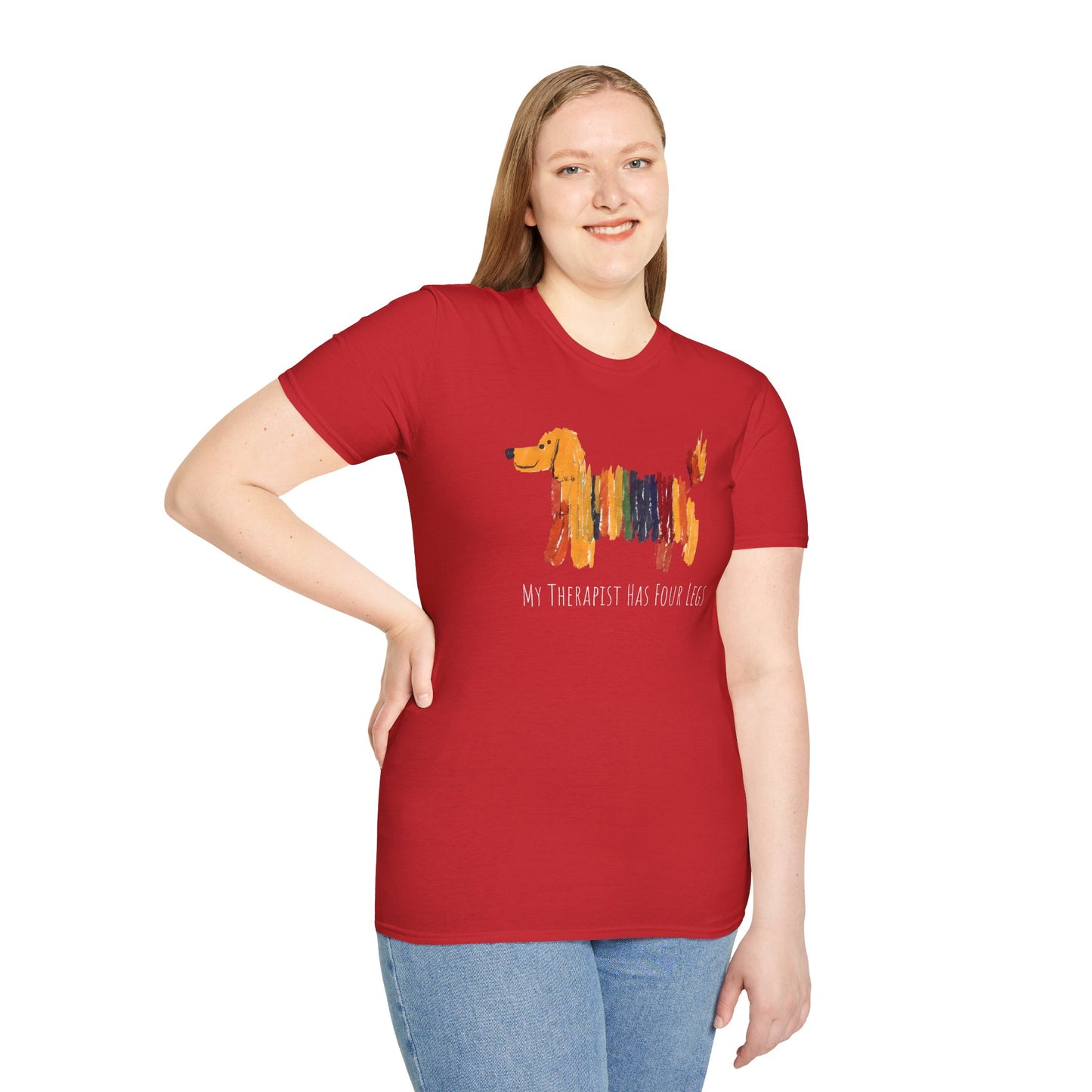 My Therapist Has Four Legs, Dog Therapy Unisex T-Shirt, Gift for Dog Lovers, Pet Therapy Tee, Animal Lover Apparel, Cute Dog Shirt