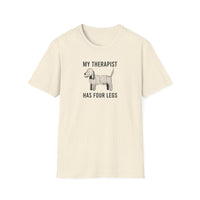 My Therapist Has Four Legs, Unisex Dog T-Shirt, Funny Animal Tee, Pet Lover Gift, Canine Support Shirt, Dog Mom Shirt