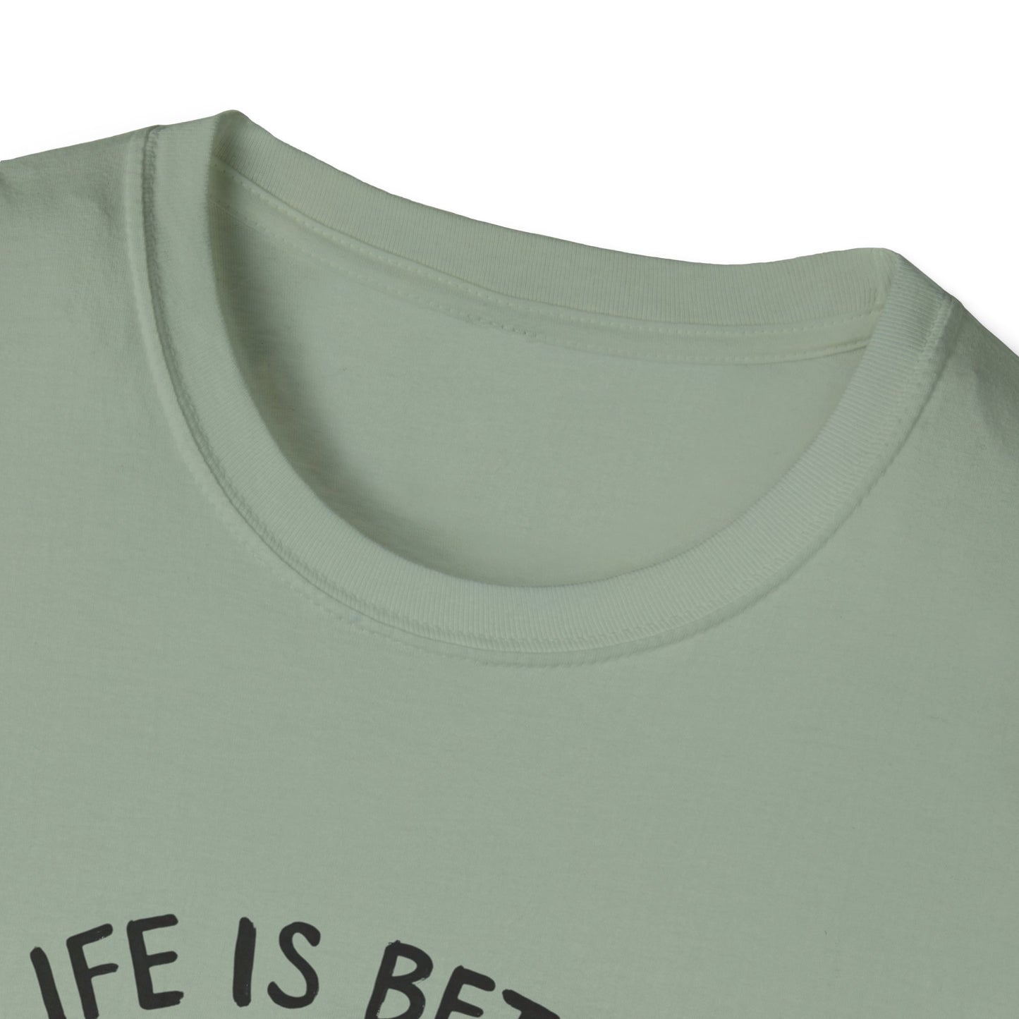 Unisex Softstyle T-Shirt, Life is Better with a Doodle, Funny Dog Shirt, Goldendoodle Tee