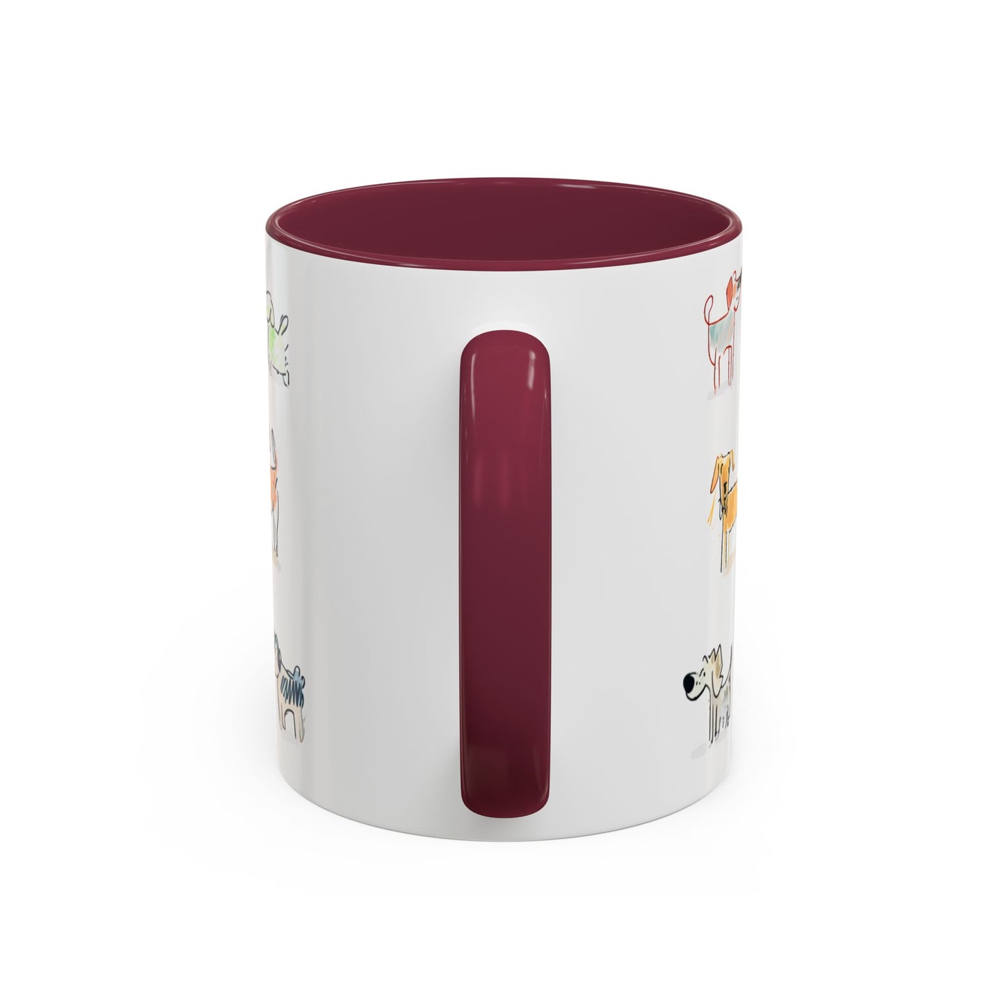 Colorful Doodle Dog-Themed Mugs, Cute Animal Mug, Pet Lover Gift, Coffee Cup, Dog Parent Present