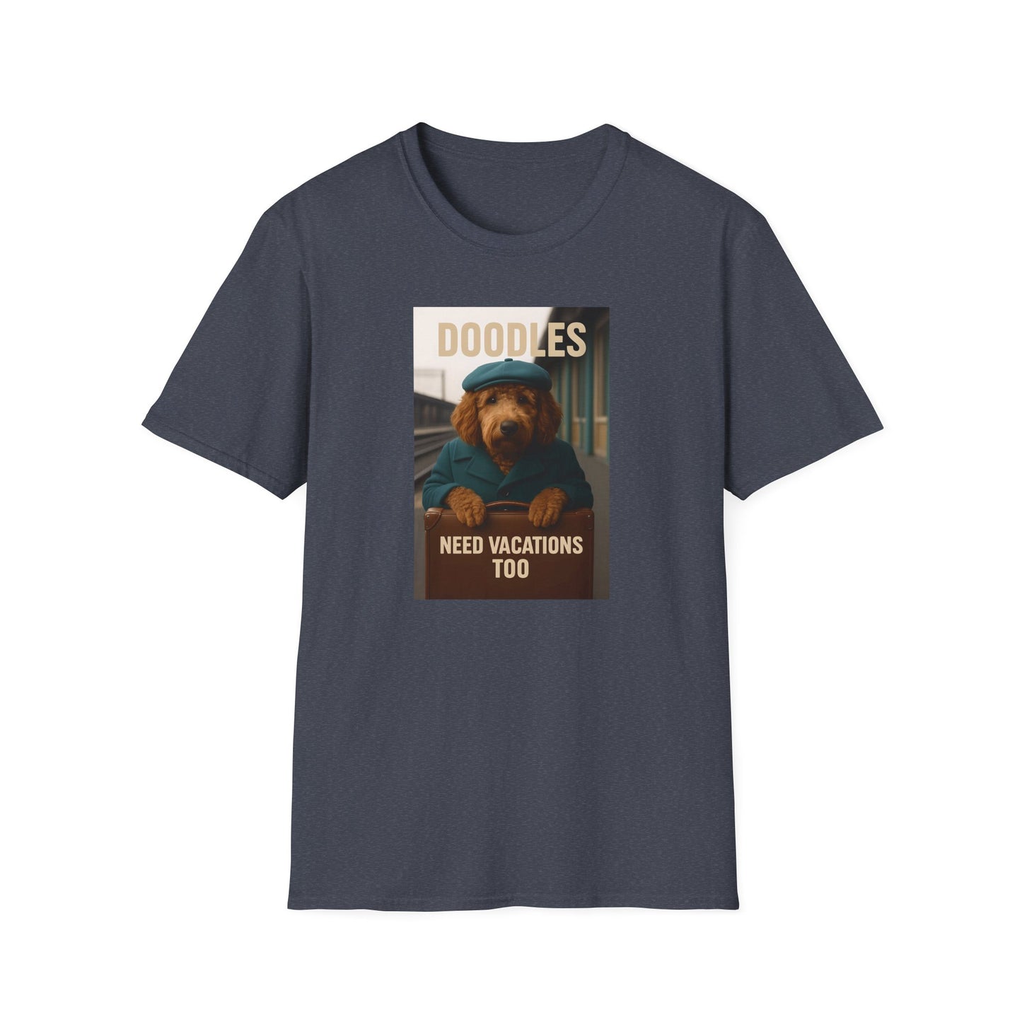 Doodles Need Vacations Too, Unisex Softstyle T-Shirt, Cute Dog Vacation Tee, Pet Lover Gift, Animal Apparel, Funny Dog T-Shirt
