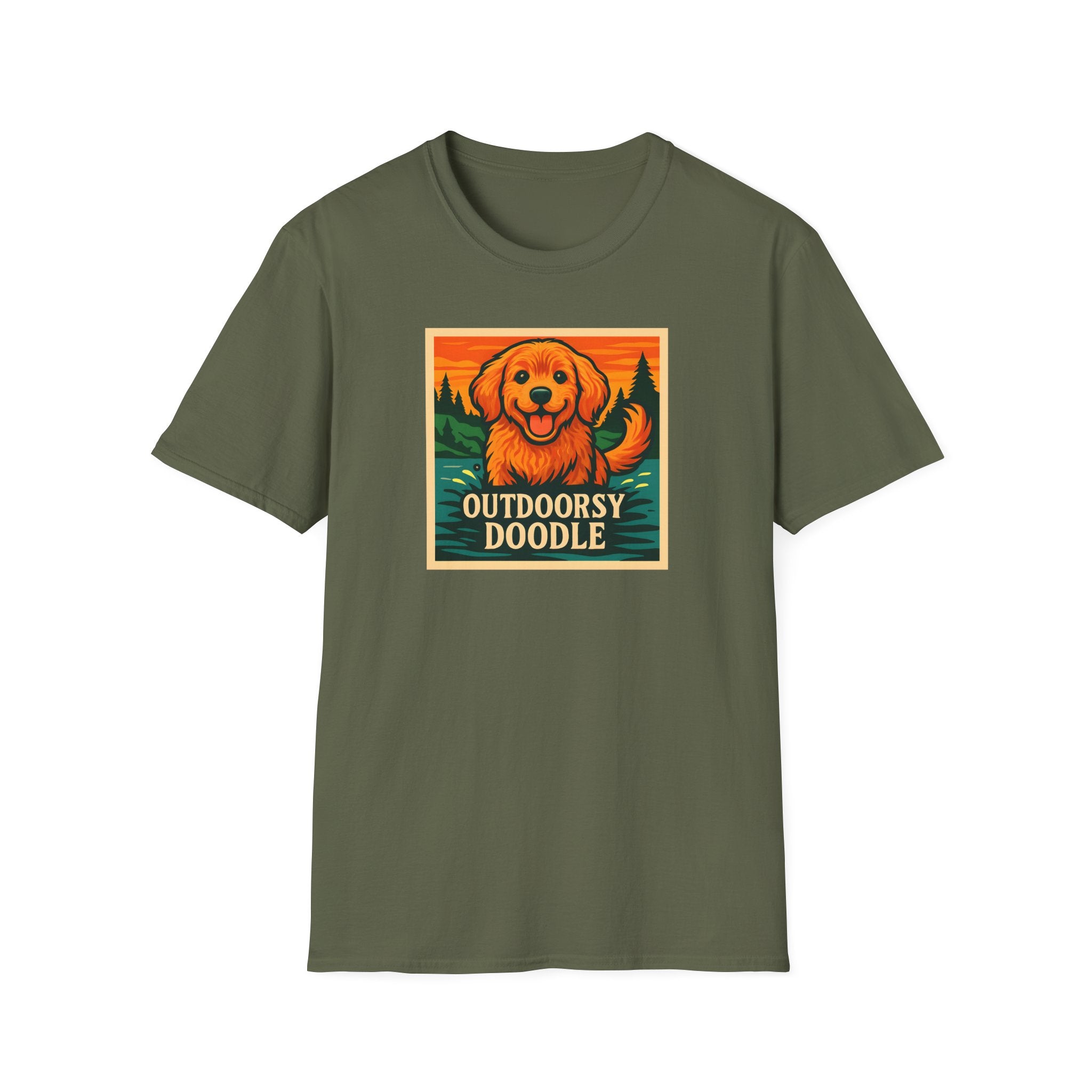 Outdoorsy Doodle, Adventure Dog T-Shirt, Pet Lover Gift, Casual Wear, Nature Lover Tee, Dog Owner Apparel, Doodle Art Shirt