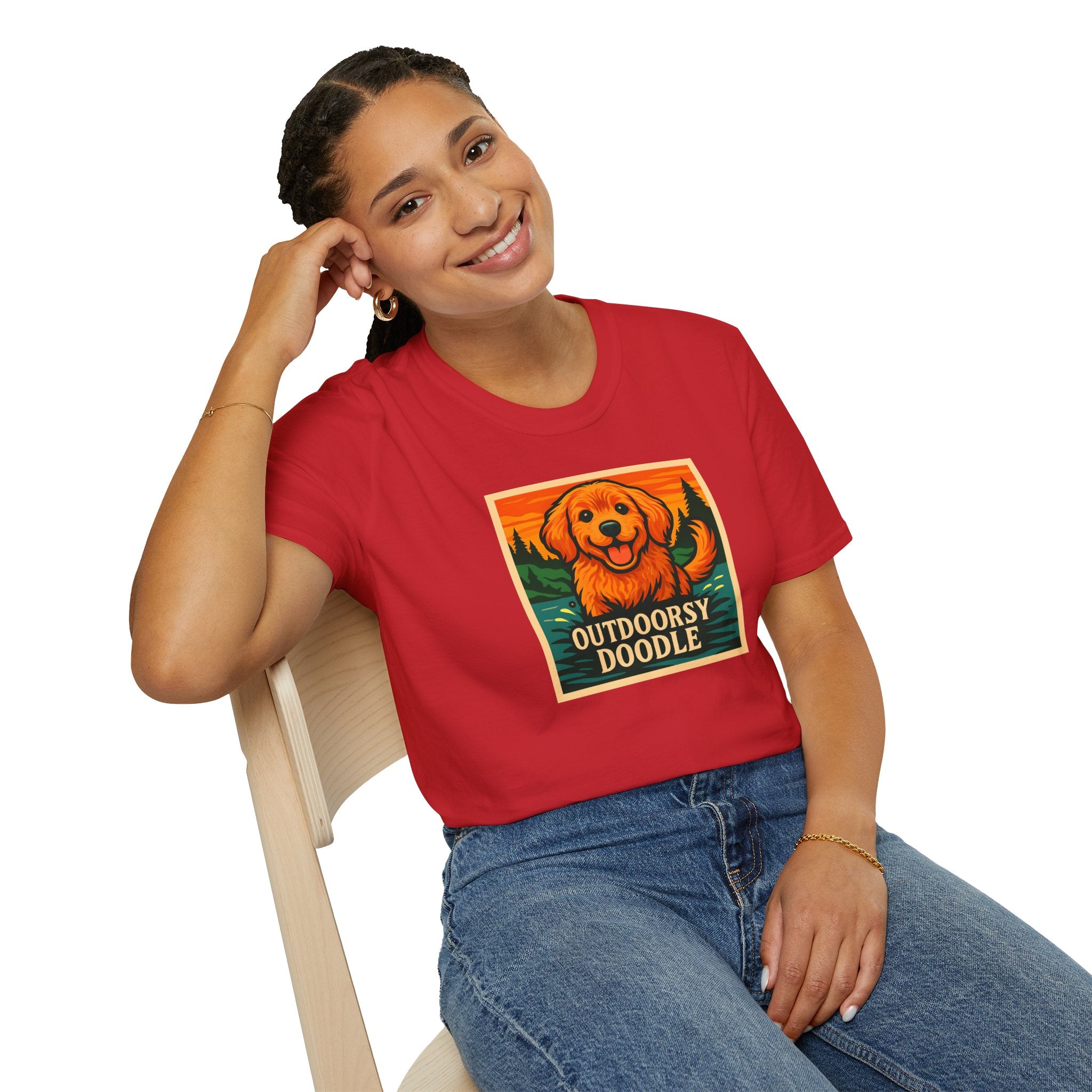 Outdoorsy Doodle, Adventure Dog T-Shirt, Pet Lover Gift, Casual Wear, Nature Lover Tee, Dog Owner Apparel, Doodle Art Shirt