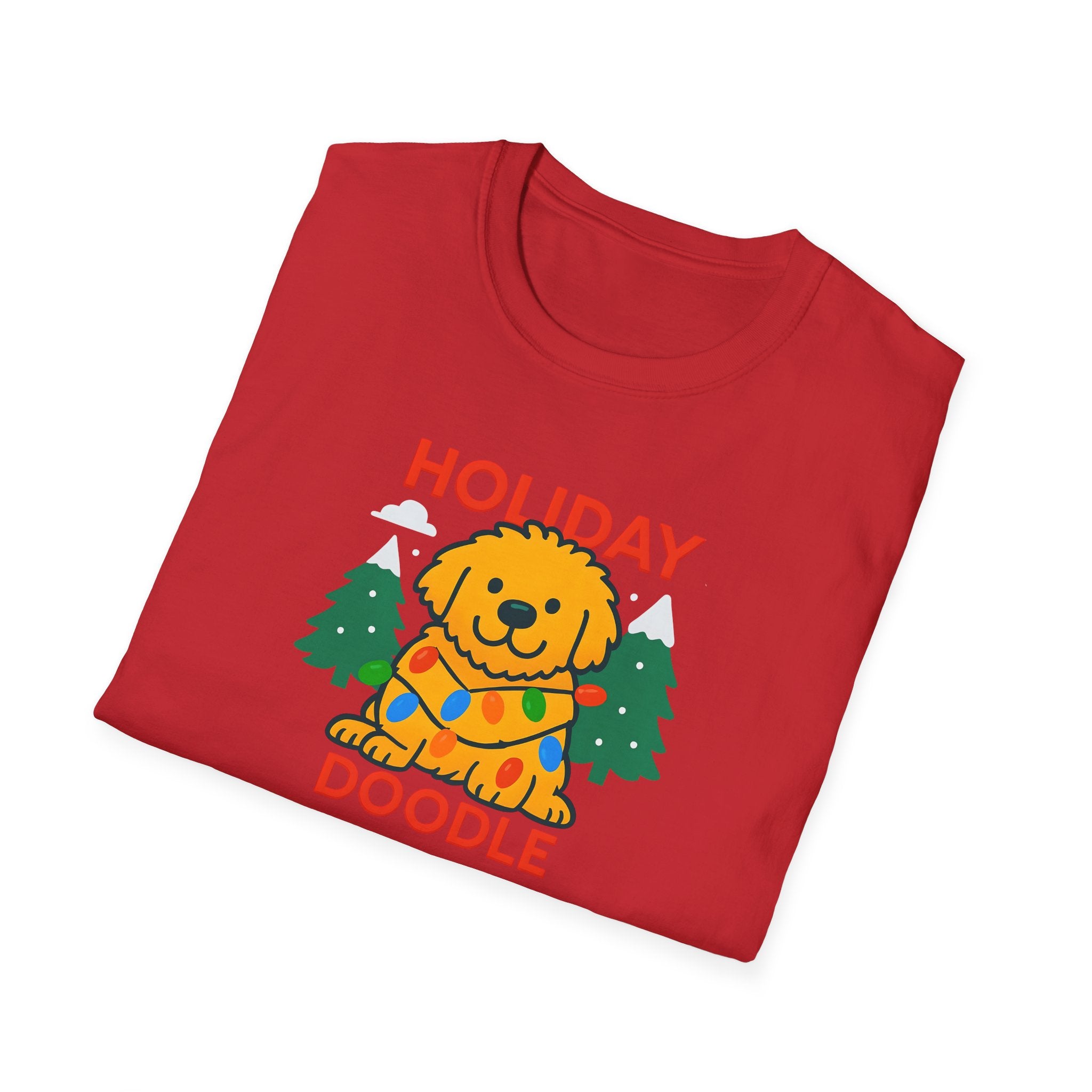 Holiday Doodle. Festive Dog Lover T-Shirt, Cute Pet Shirt, Holiday Gift, Unisex Graphic Tee, Christmas Apparel, Winter Fashion