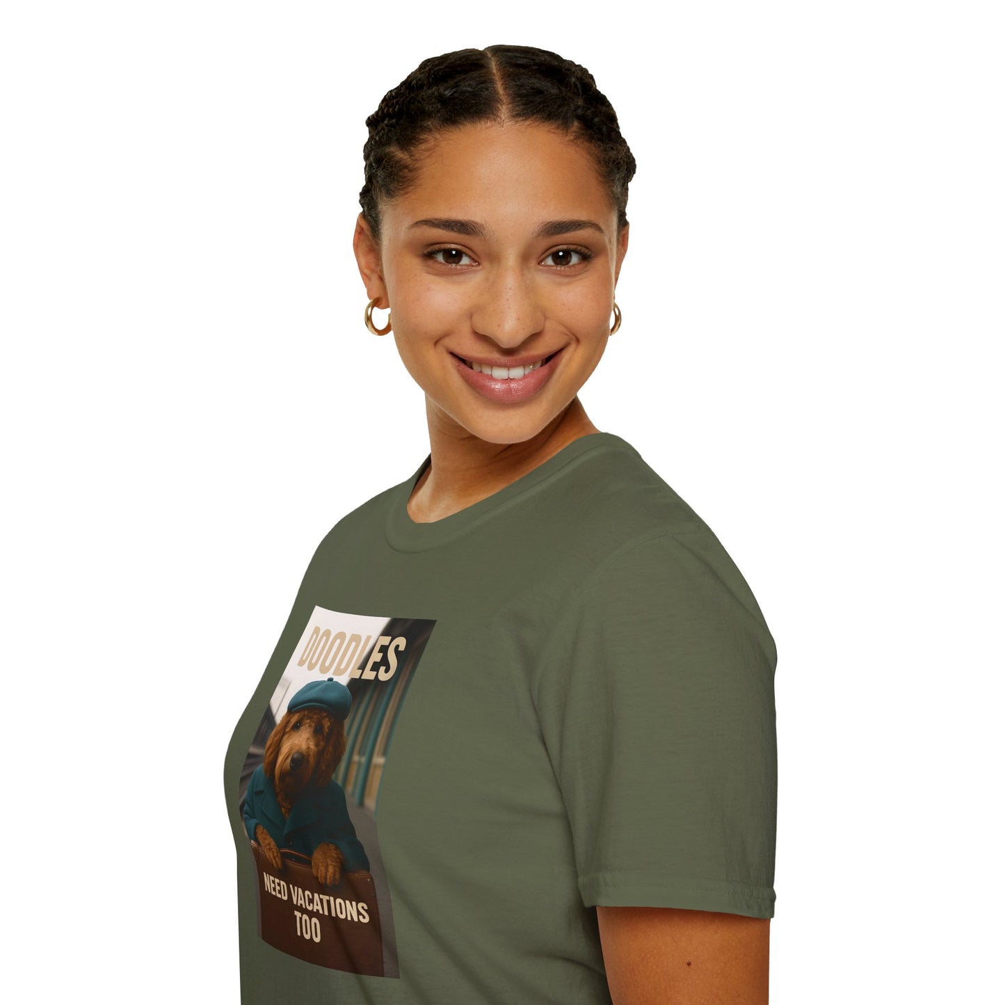 Doodles Need Vacations Too, Unisex Softstyle T-Shirt, Cute Dog Vacation Tee, Pet Lover Gift, Animal Apparel, Funny Dog T-Shirt