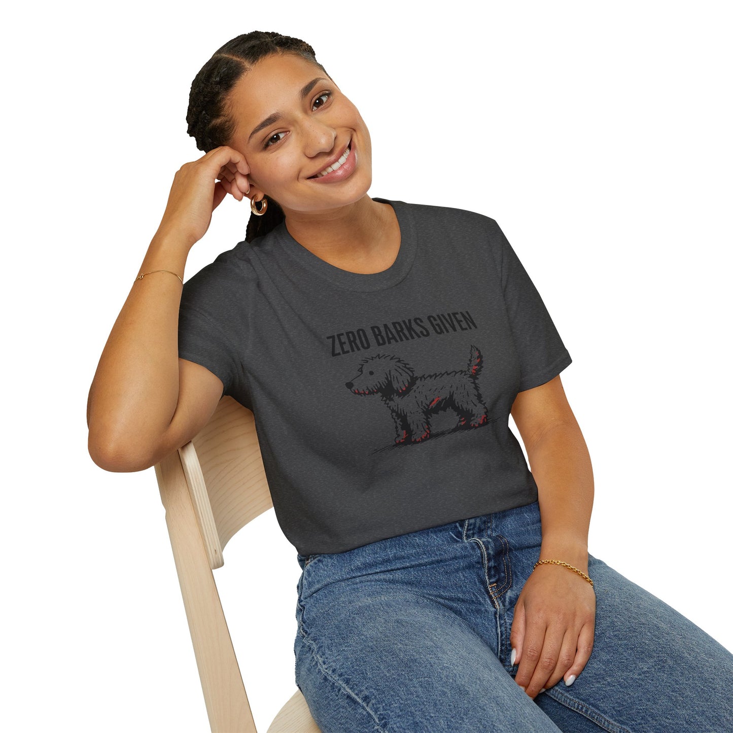 Funny Dog Lover T-Shirt: Zero Barks Given, Pet Owner Gift, Casual Wear, Animal Lover Top, Gift for Dog Moms