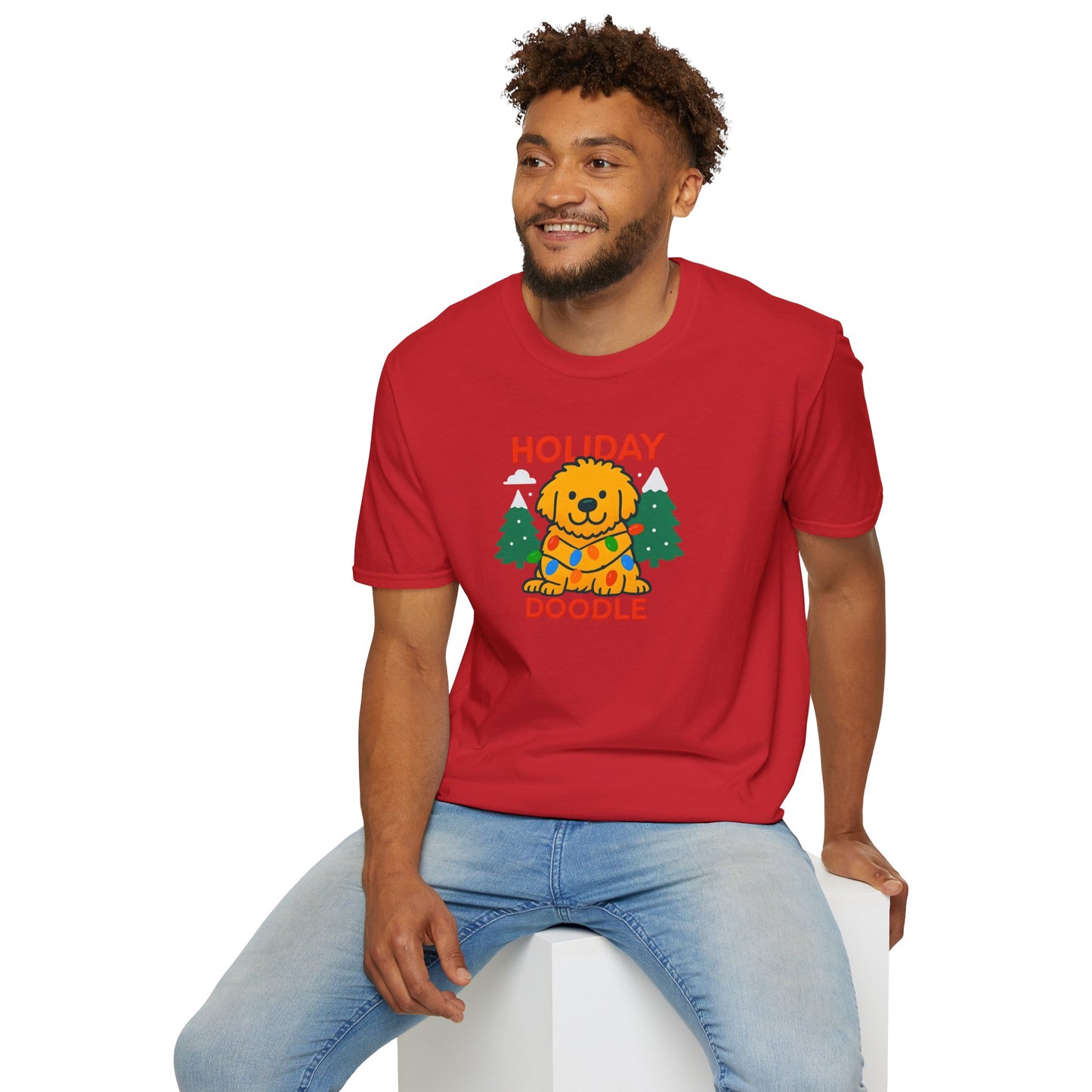 Holiday Doodle. Festive Dog Lover T-Shirt, Cute Pet Shirt, Holiday Gift, Unisex Graphic Tee, Christmas Apparel, Winter Fashion