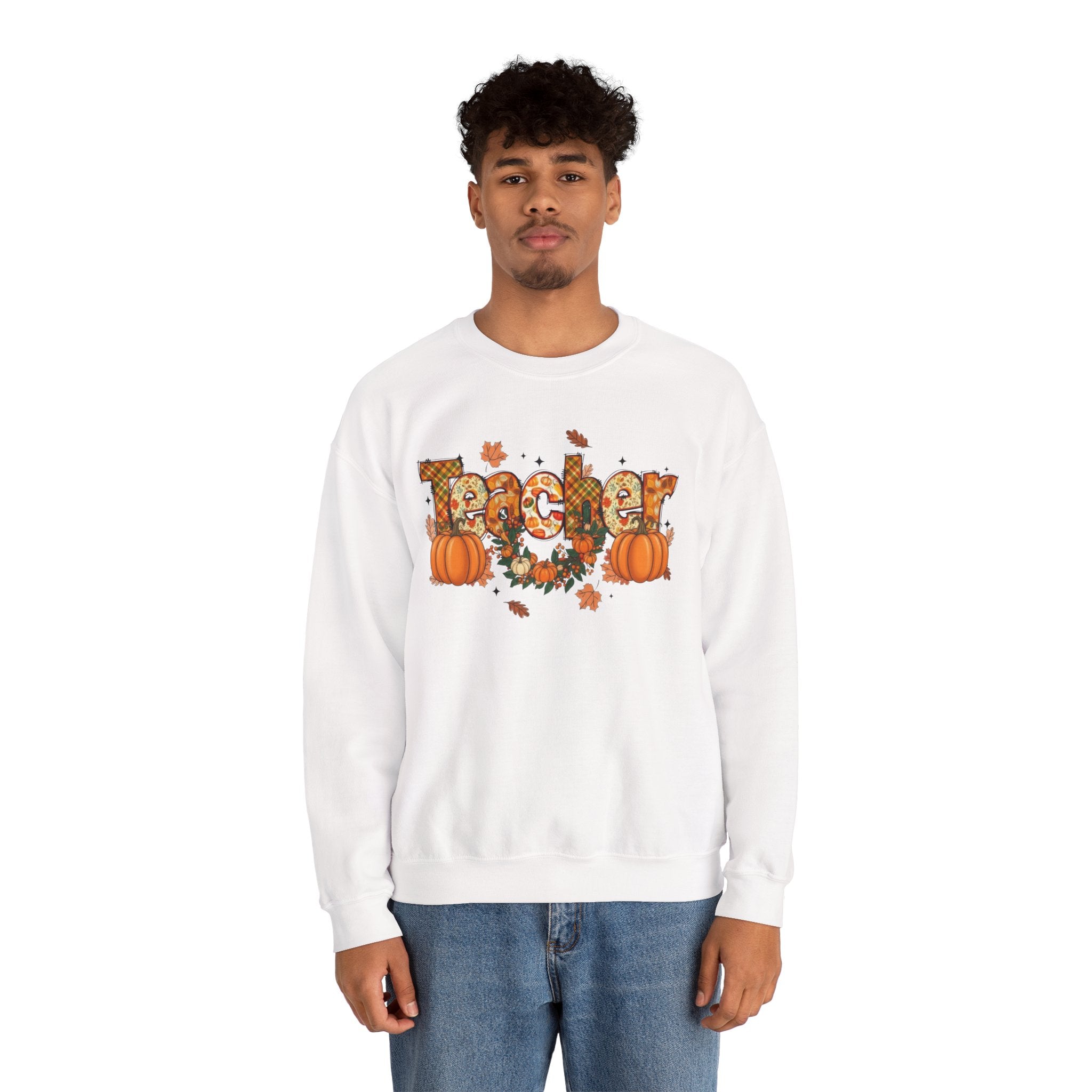 Festive Teacher Sweatshirt, Cozy Fall Apparel, Thanksgiving Gift, Pumpkin Sweater, Autumn Fashion, Teacher Appreciation