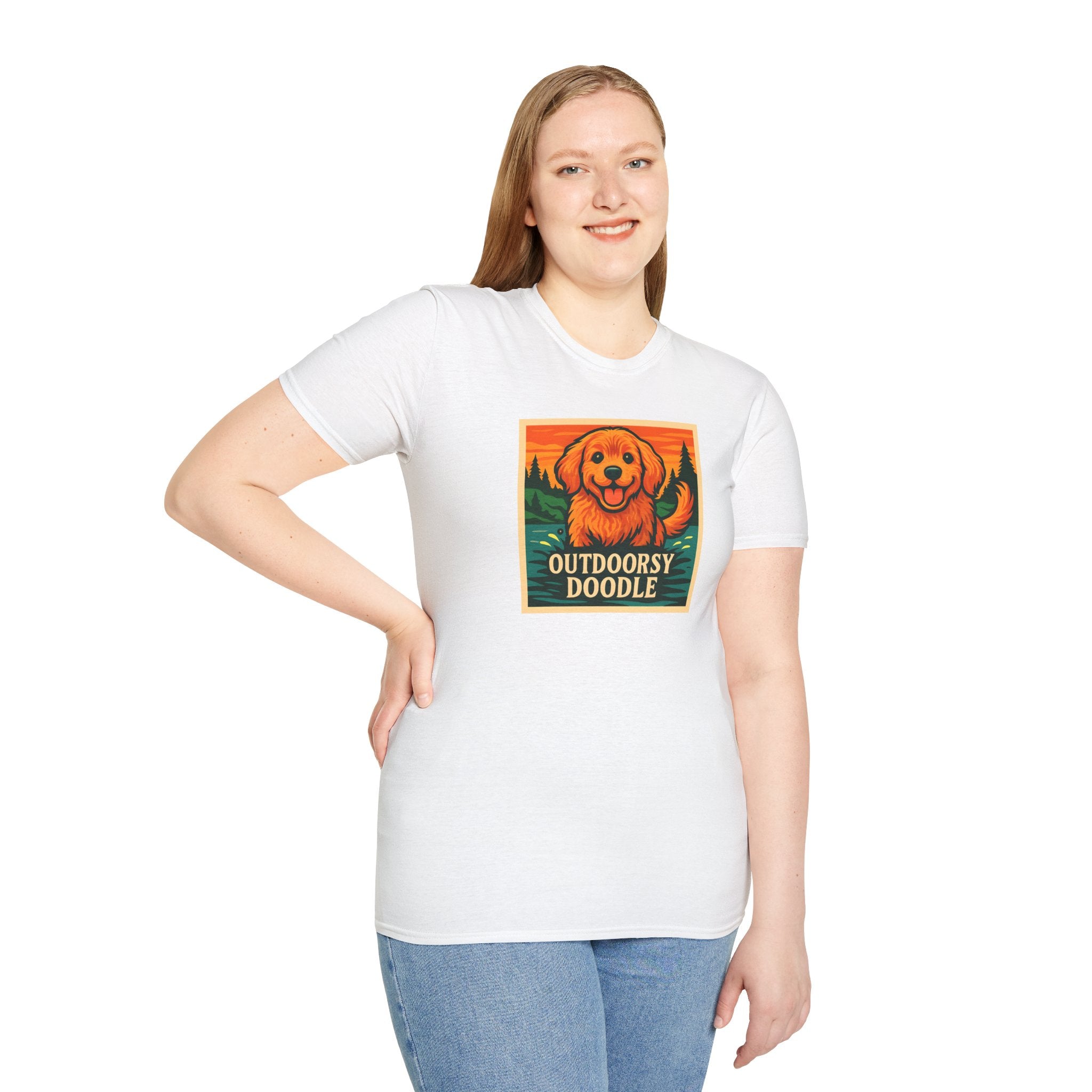 Outdoorsy Doodle, Adventure Dog T-Shirt, Pet Lover Gift, Casual Wear, Nature Lover Tee, Dog Owner Apparel, Doodle Art Shirt
