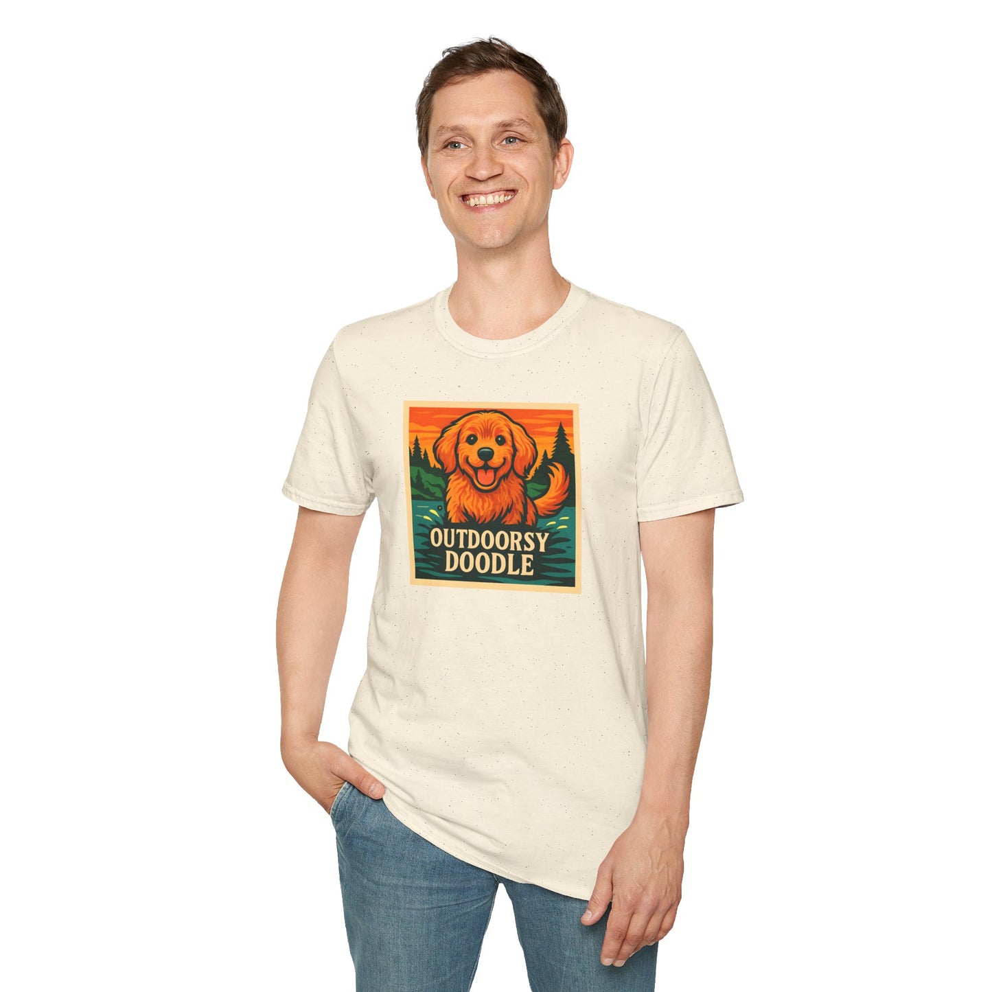 Outdoorsy Doodle, Adventure Dog T-Shirt, Pet Lover Gift, Casual Wear, Nature Lover Tee, Dog Owner Apparel, Doodle Art Shirt