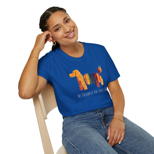 My Therapist Has Four Legs, Dog Therapy Unisex T-Shirt, Gift for Dog Lovers, Pet Therapy Tee, Animal Lover Apparel, Cute Dog Shirt