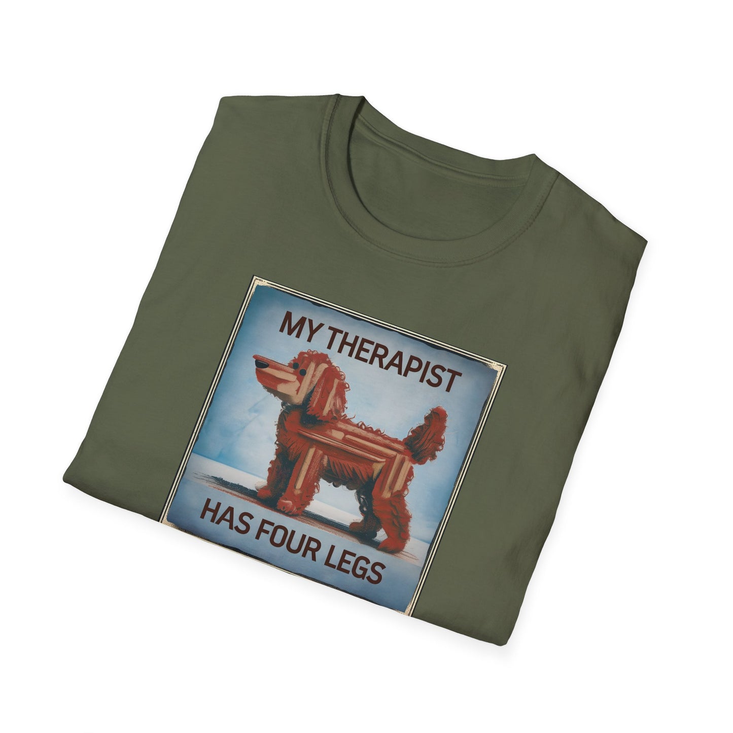 My Therapist Has Four Legs, Funny Dog Lover T-Shirt, Pet Owner Gift, Casual Wear, Dog Mom Shirt, Humorous T-Shirt