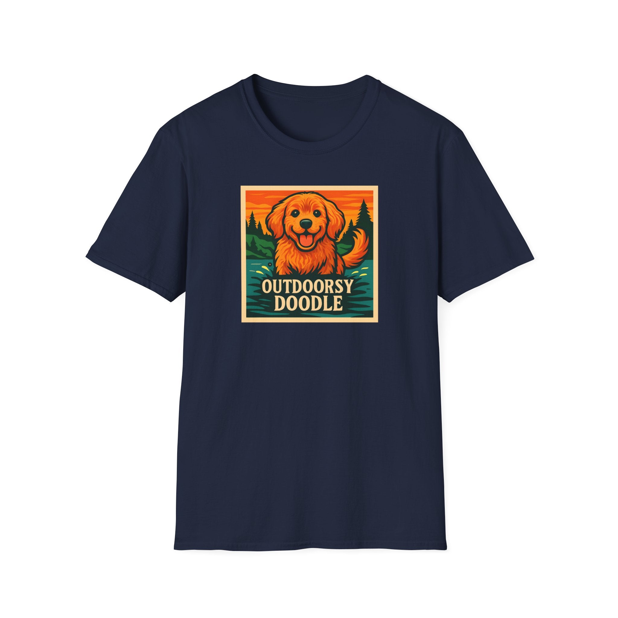 Outdoorsy Doodle, Adventure Dog T-Shirt, Pet Lover Gift, Casual Wear, Nature Lover Tee, Dog Owner Apparel, Doodle Art Shirt