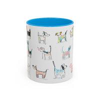 Colorful Doodle Dog-Themed Mugs, Cute Animal Mug, Pet Lover Gift, Coffee Cup, Dog Parent Present