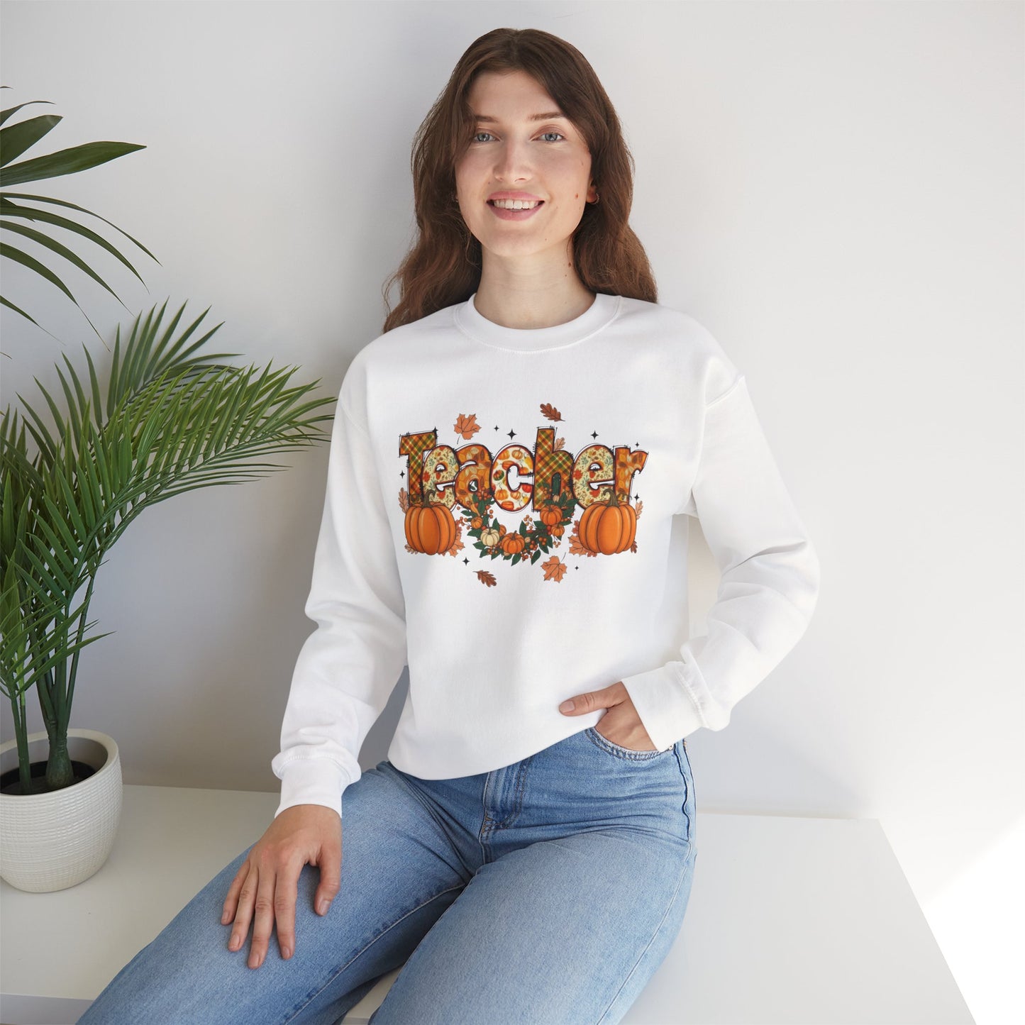 Festive Teacher Sweatshirt, Cozy Fall Apparel, Thanksgiving Gift, Pumpkin Sweater, Autumn Fashion, Teacher Appreciation