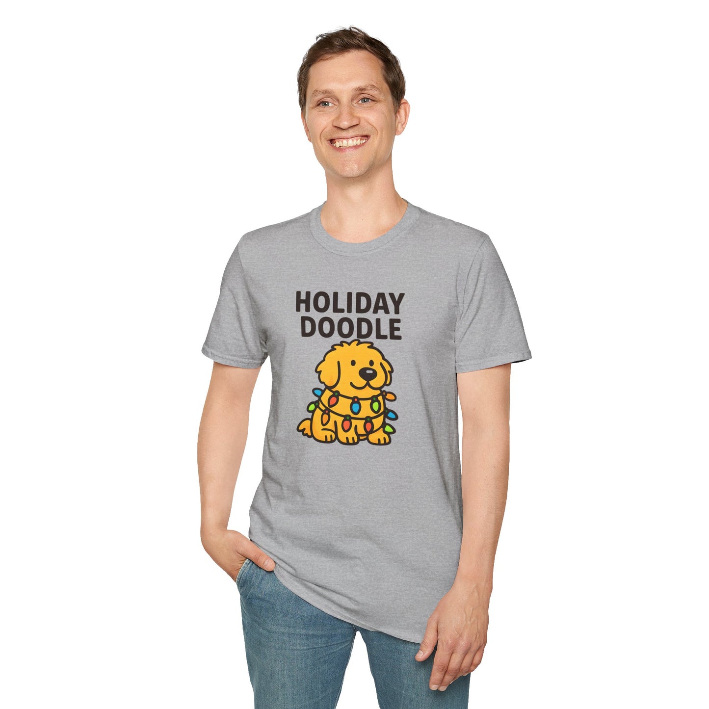 Holiday Doodle, Funny Christmas T-Shirt, Cute Dog Tee, Unisex Christmas Apparel, Pet Lover Gift, Fun Holiday Style