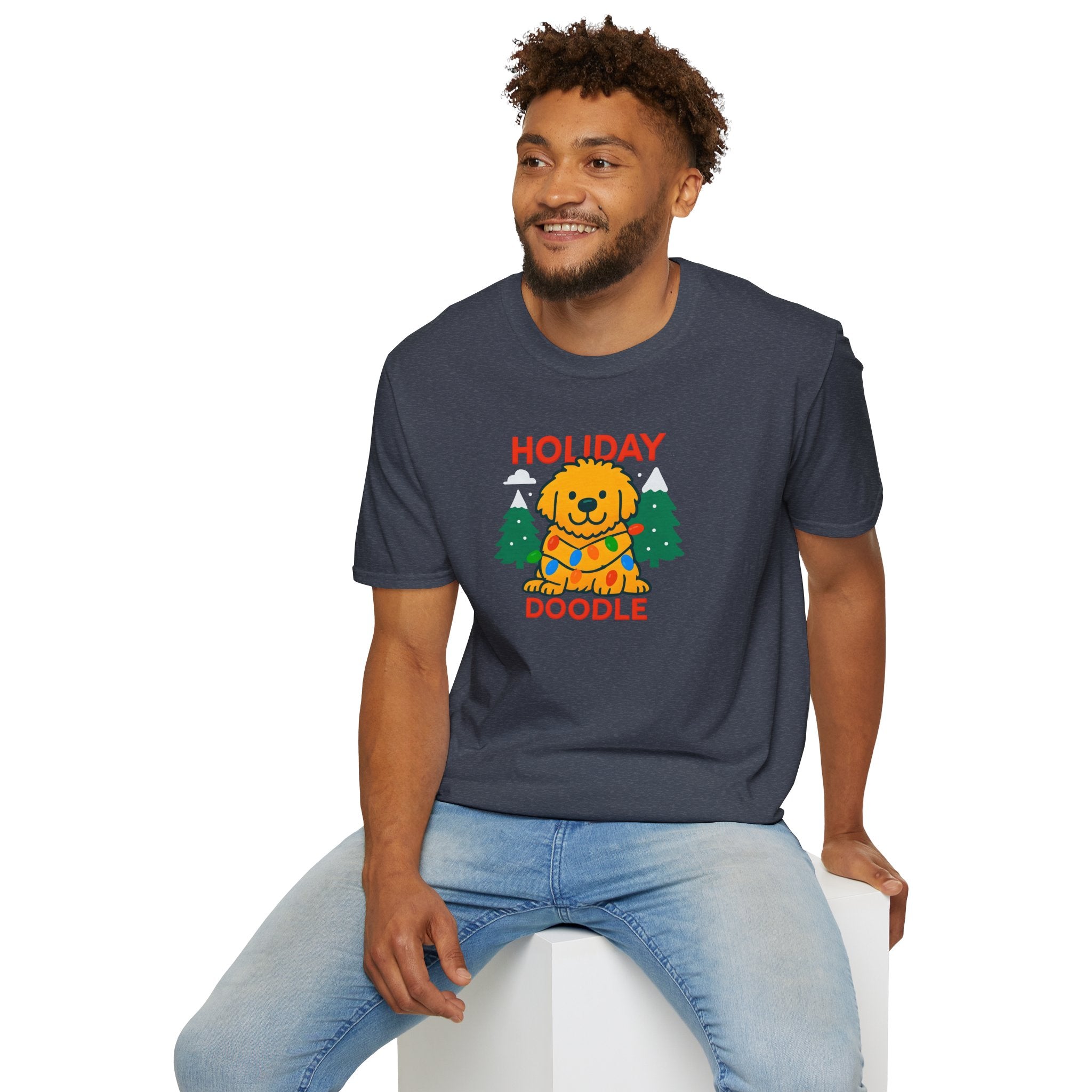 Holiday Doodle. Festive Dog Lover T-Shirt, Cute Pet Shirt, Holiday Gift, Unisex Graphic Tee, Christmas Apparel, Winter Fashion