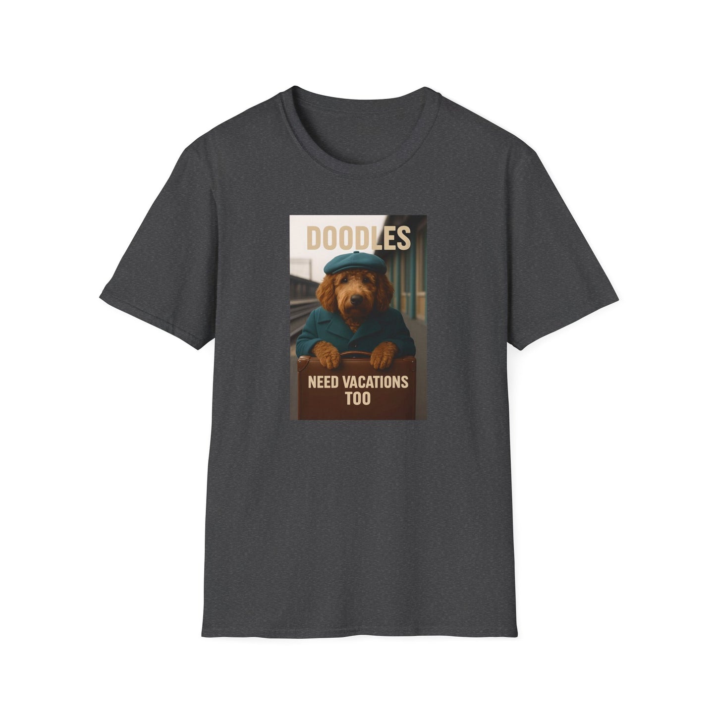 Doodles Need Vacations Too, Unisex Softstyle T-Shirt, Cute Dog Vacation Tee, Pet Lover Gift, Animal Apparel, Funny Dog T-Shirt