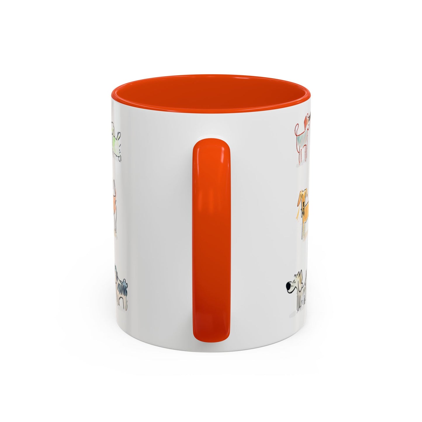 Colorful Doodle Dog-Themed Mugs, Cute Animal Mug, Pet Lover Gift, Coffee Cup, Dog Parent Present
