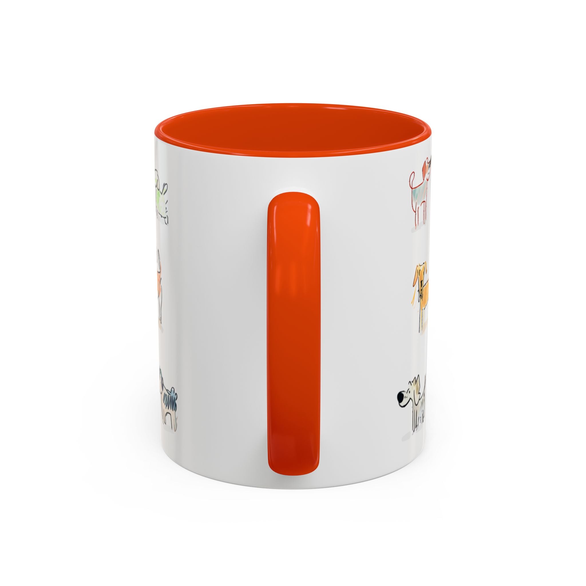 Colorful Doodle Dog-Themed Mugs, Cute Animal Mug, Pet Lover Gift, Coffee Cup, Dog Parent Present