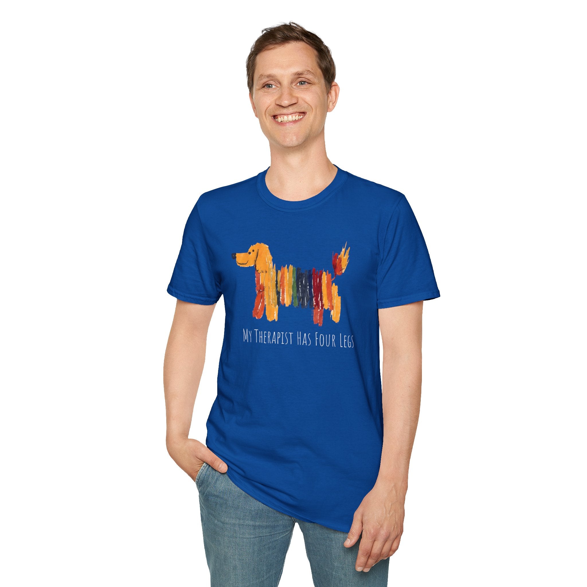 My Therapist Has Four Legs, Dog Therapy Unisex T-Shirt, Gift for Dog Lovers, Pet Therapy Tee, Animal Lover Apparel, Cute Dog Shirt